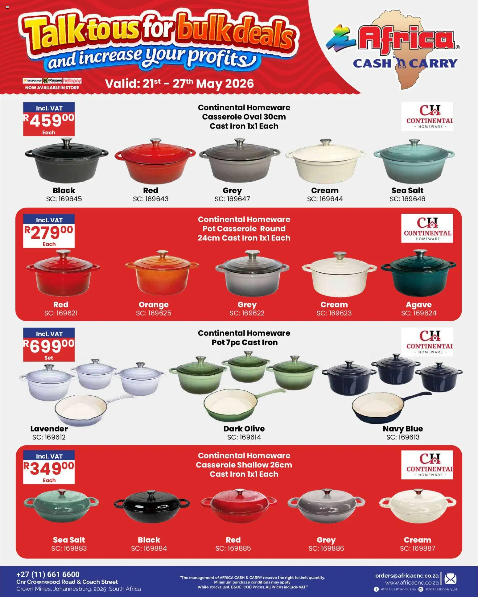 New Africa Cash & Carry catalogue – valid from 21.05.2026 | Page: 39 | Products: Iron, Alicate de unhas, Cream, Salt