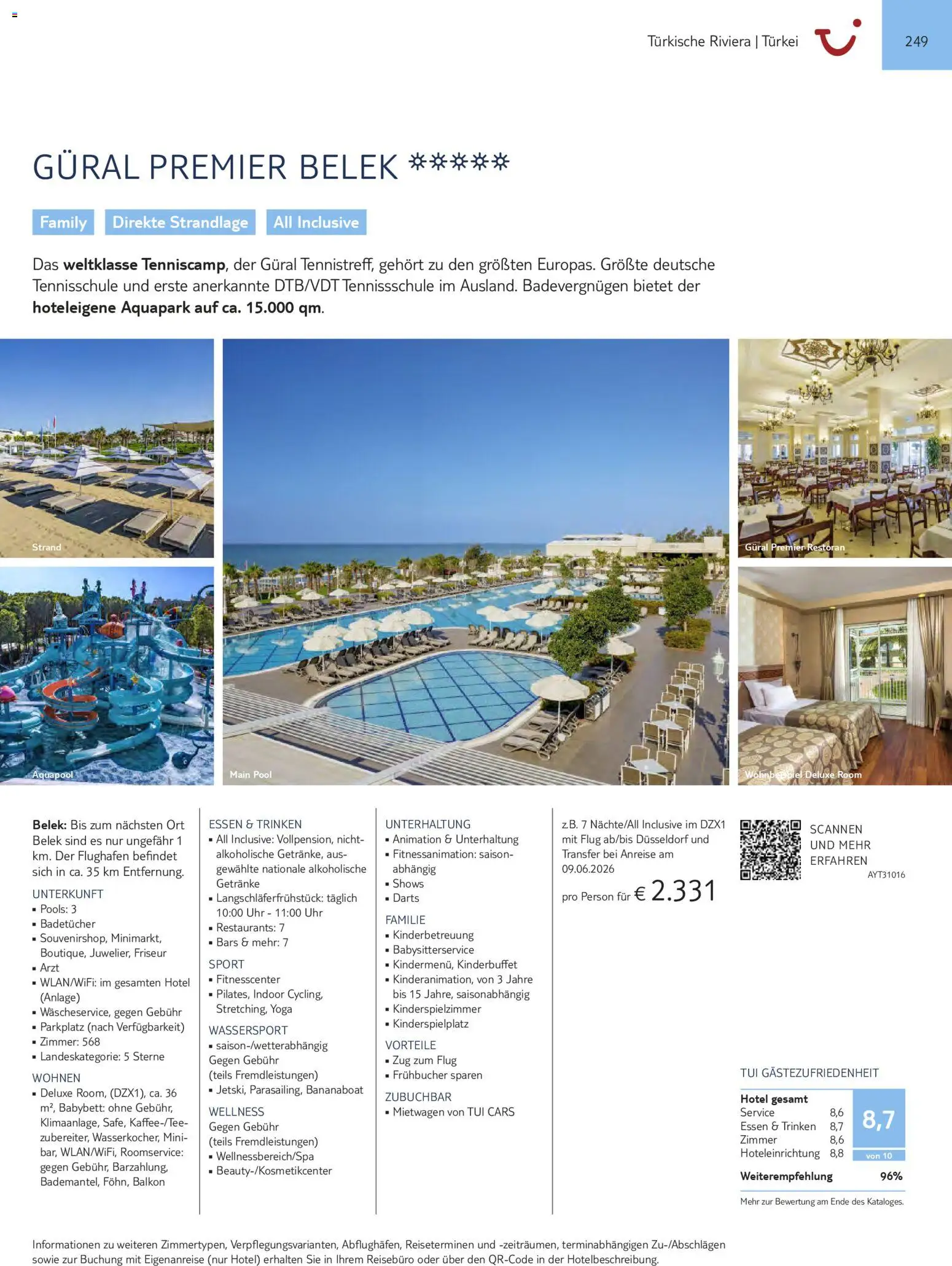 TUI Prospekt Südeuropa & Nordafrika 2026/27 – gültig ab 03.03.2026 | Seite: 249 | Produkte: Babybett, Uhr