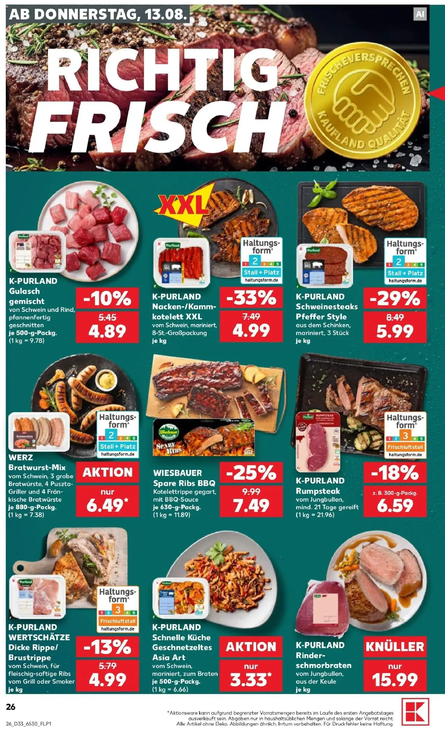 Prospekt Kaufland ab 10.08.2026 » Angebote Online zum Blättern | Seite: 35 | Produkte: Rumpsteak, Spare ribs, Pfeffer, Griller