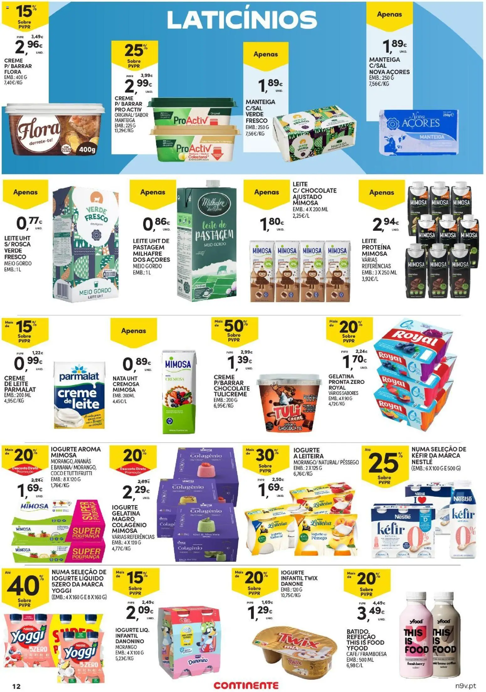 Continente folheto Açores │ válido de 15/10/2026 | Página: 12 | Produtos: Gelatina, Nestlé, Creme, Iogurte liquido