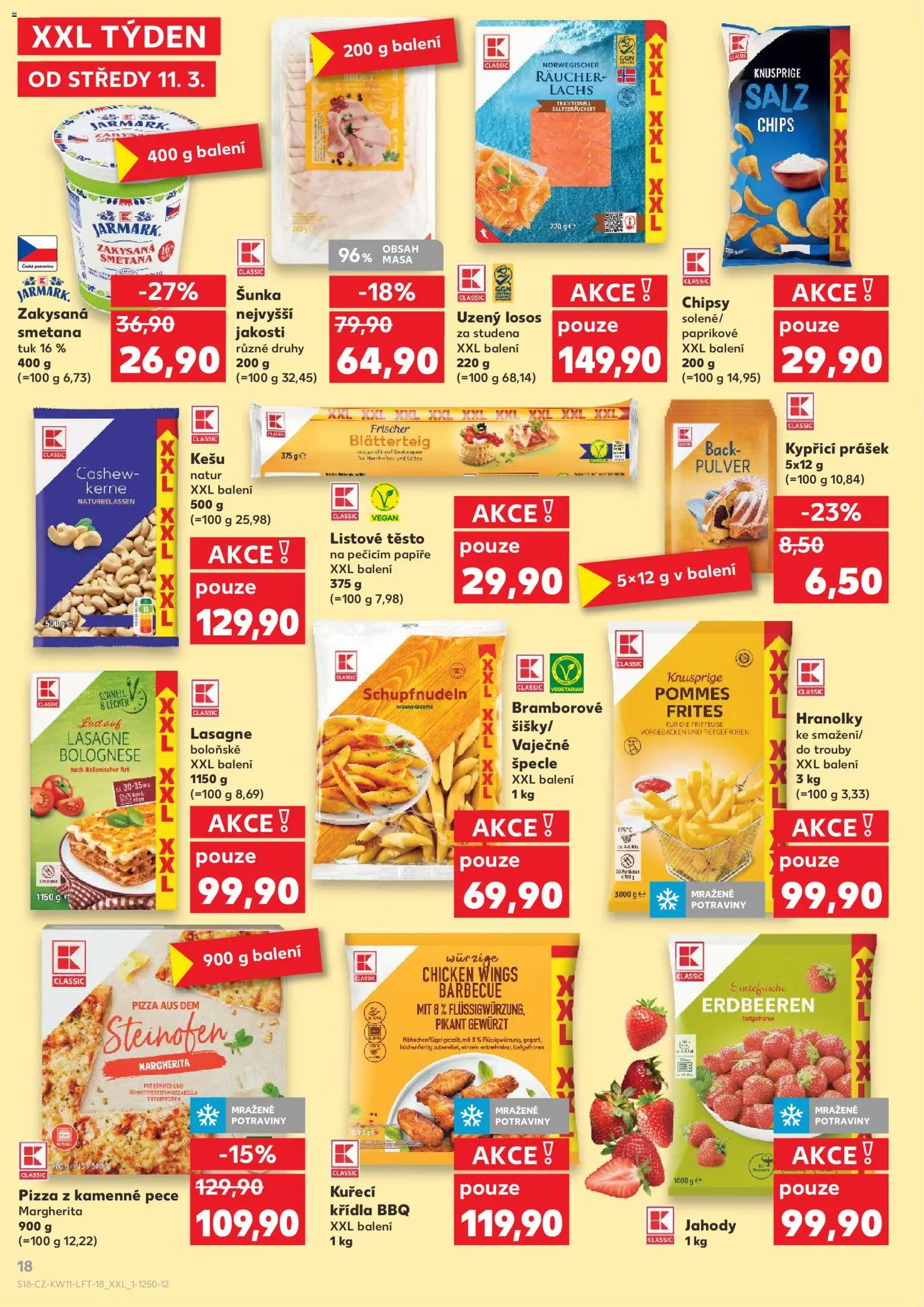 Kaufland leták od 11.03.2026 | Strana: 18 | Produkty: Vegan, Jahody, Hranolky, Listové těsto