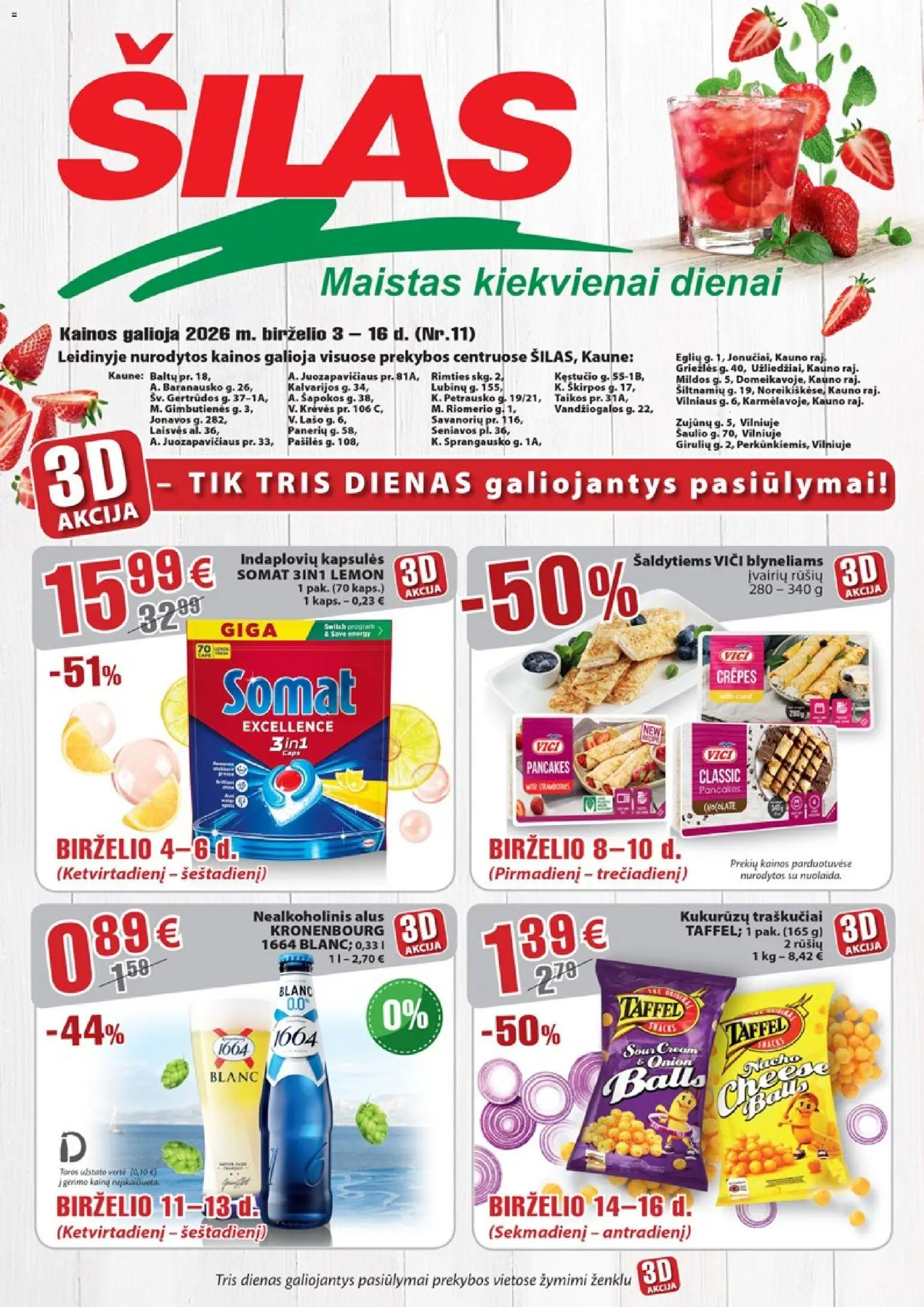Šilas akcijos nuo 03.06.2026 | Puslapis: 1 | Prekių: Nealkoholinis alus, Alus, Traškučiai