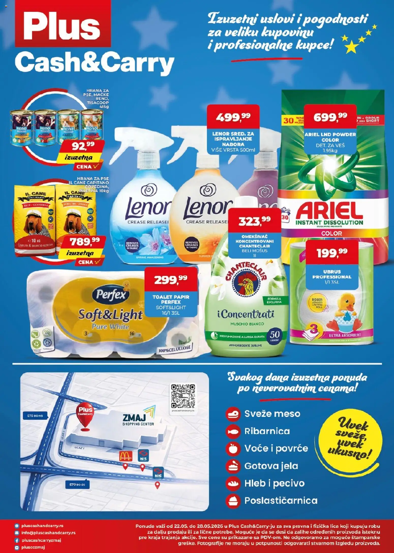 Plus Cash & Carry katalog - važi od 22.05.2026 | Strana: 4 | Proizvode: Ariel, Hrana za pse, Pecivo, Piletina
