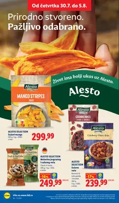 ALESTO SELECTION Sušeni mango, Sušeni mango 100 g; 1 kg = 3000.- - pregled Lidl kataloga - važi od 30.07.2026 | Strana: 44