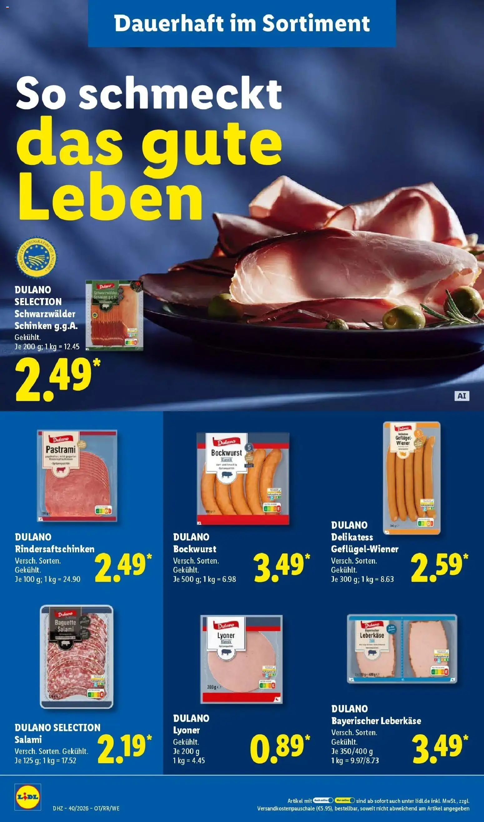 Lidl Prospekt Künzell (ab 28.09.2026) zum Blättern » Angebote | Seite: 18 | Produkte: Bockwurst, Baguette, Salami, Leberkase