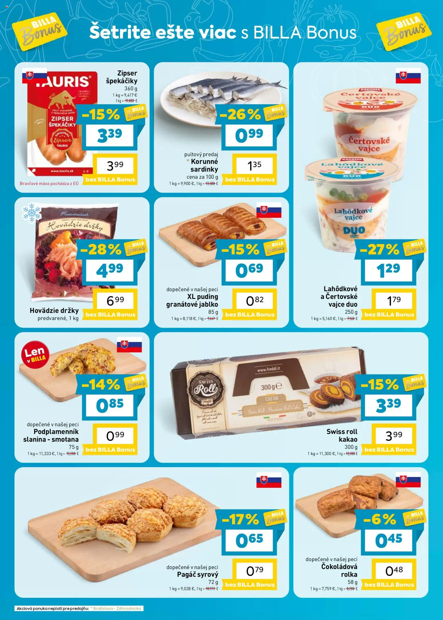 Nové Billa akcie – leták je platný od 26.08.2026 | Strana: 2 | Produkty: Smotana, Puding, Mäso, Hovädzie držky