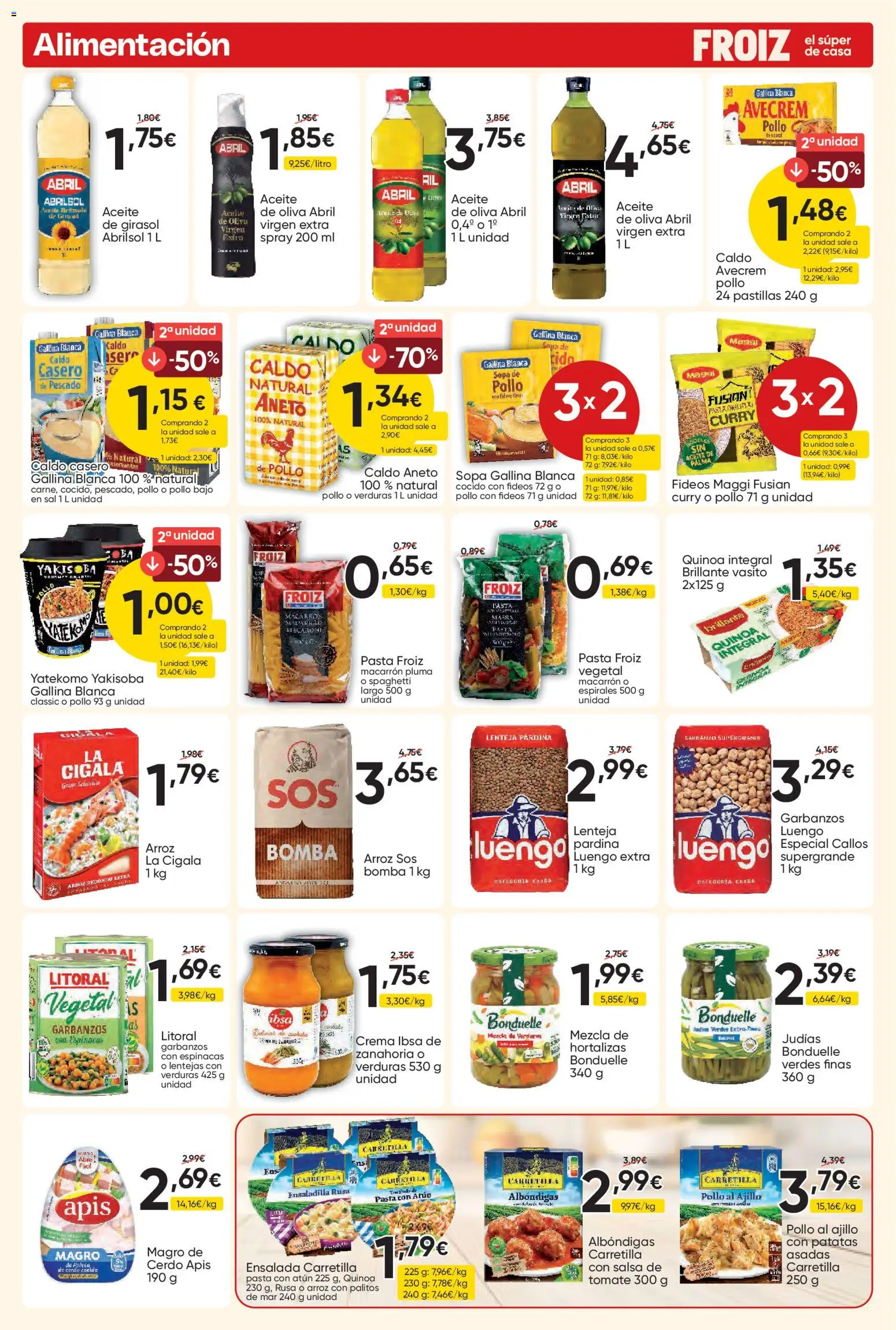 Froiz folleto │ válido desde el 27/08/2026 | Página: 10 | Productos: Aceite, Arroz, Pescado, Fideos