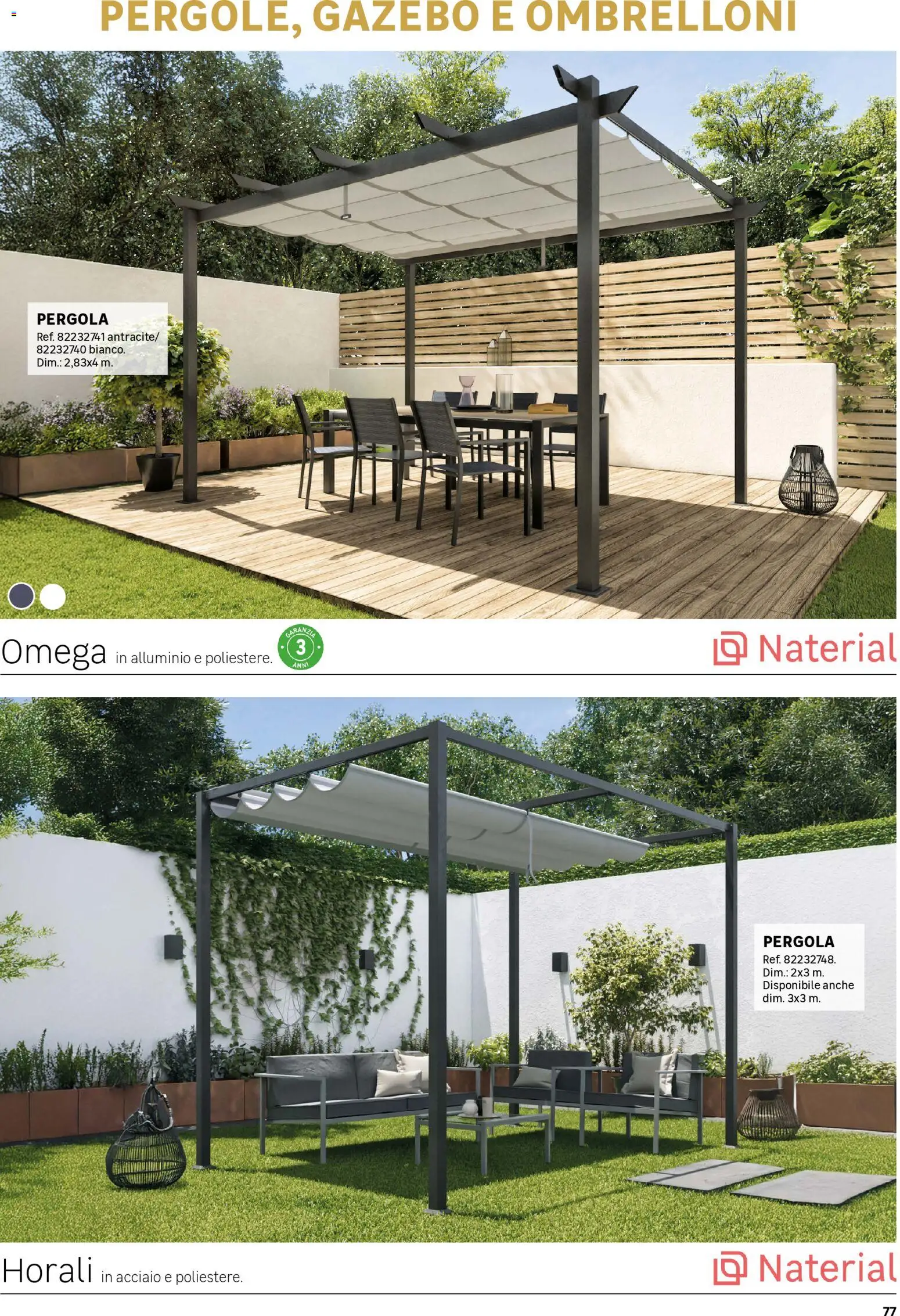 Volantino Leroy Merlin del 01/04/2026 | Pagina: 77 | Prodotti: Gazebo, Pergola, Omega, Alluminio