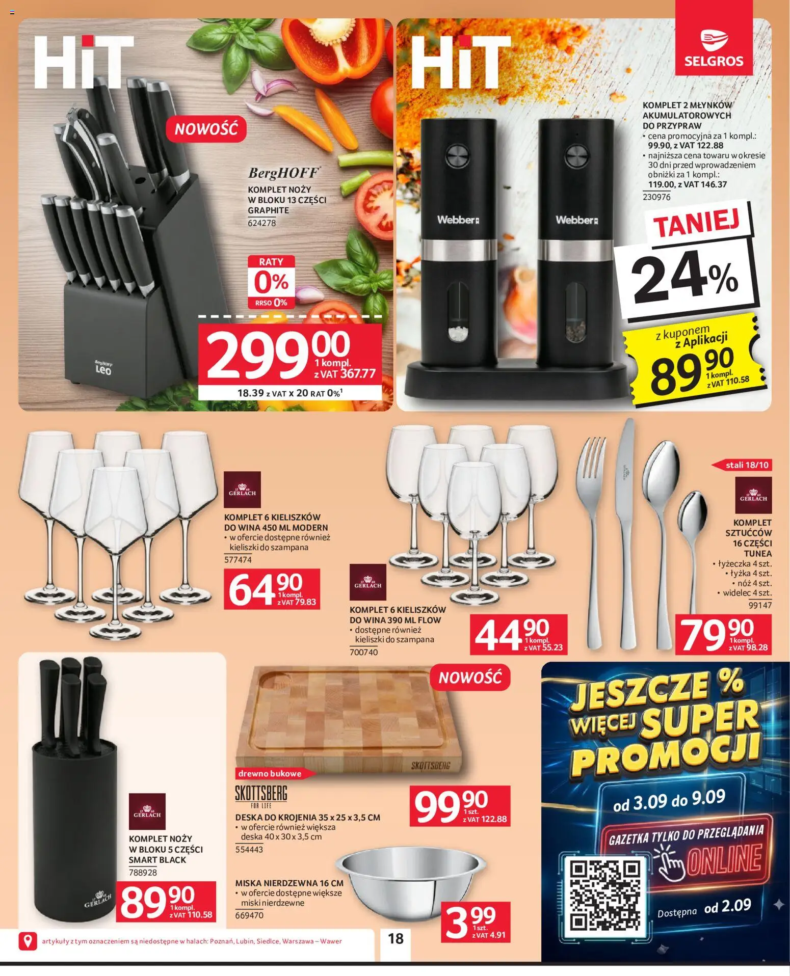 Selgros cash&carry gazetka - Oferta przemysłowa od 27.08.2026 | Strona: 20 | Produkty: Kieliszki, Deska do krojenia