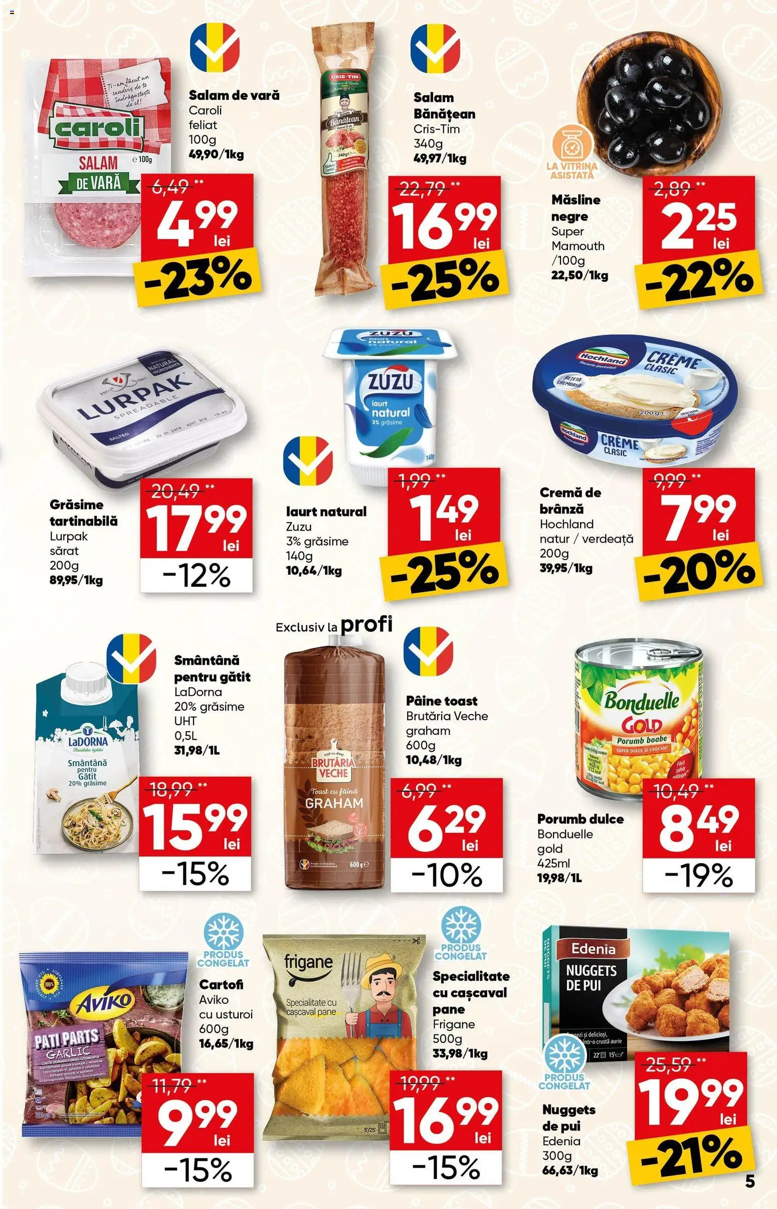 Noul catalog Profi – valabil de la 01.04.2026 | Pagină: 5 | Produse: Bahçe aydınlatması, Hacıyatmaz Kedi Oyuncağı, Făină, Cartofi