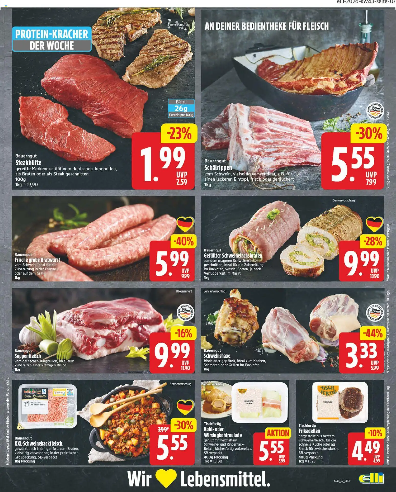 Elli Markt Prospekt Gütersloh – gültig ab 19.10.2026 | Seite: 7 | Produkte: Brühe, Bauerngut, Backofen, Schweinerucken