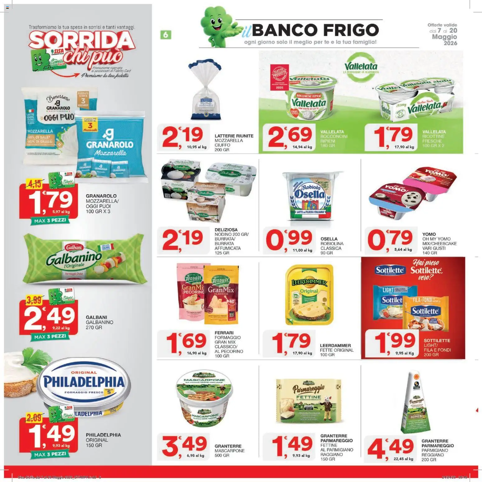 Volantino SISA del 07.05.2026 | Pagina: 6 | Prodotti: Tè, Mozzarella, Parmigiano, Burrata
