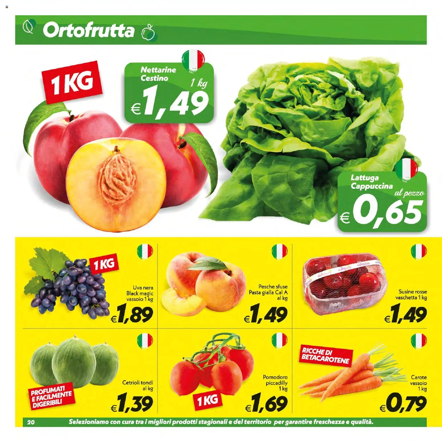 Volantino SuperConveniente del 14/07/2026 | Pagina: 20 | Prodotti: Pomodoro, Carote, Susine, Cestino