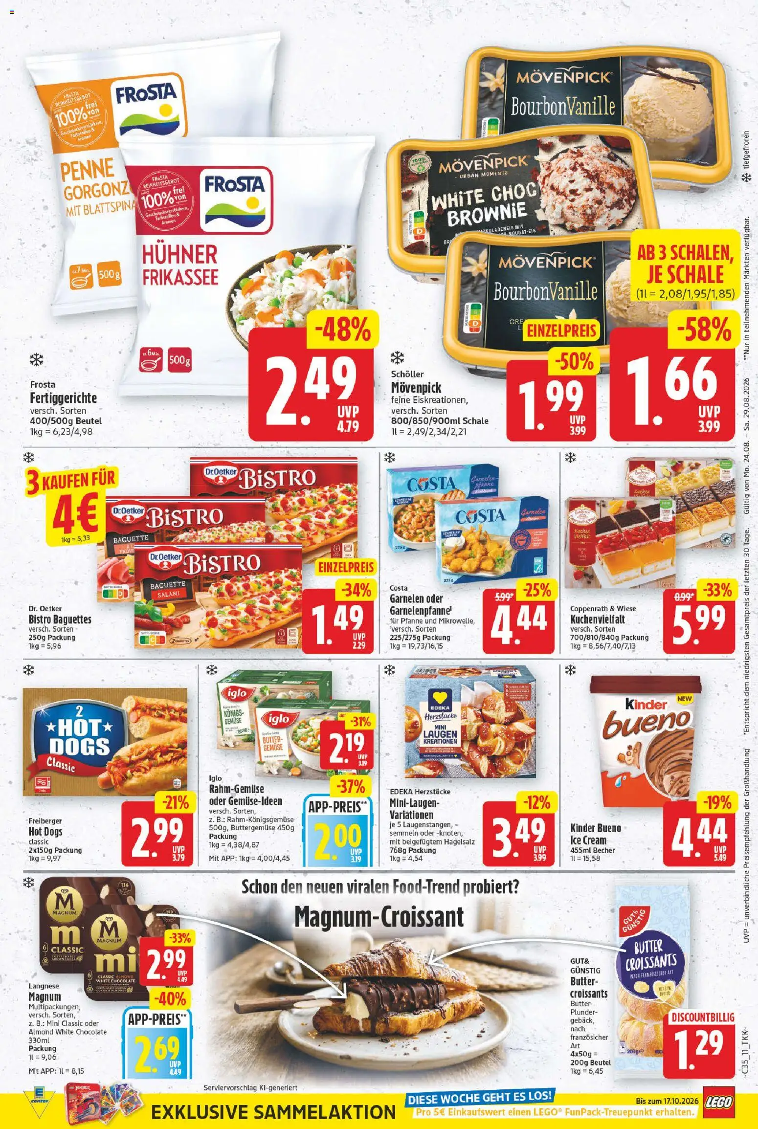 E center Prospekt – gültig ab 24.08.2026 | Seite: 13 | Produkte: Langnese, Iglo, Vanille, Gemüse