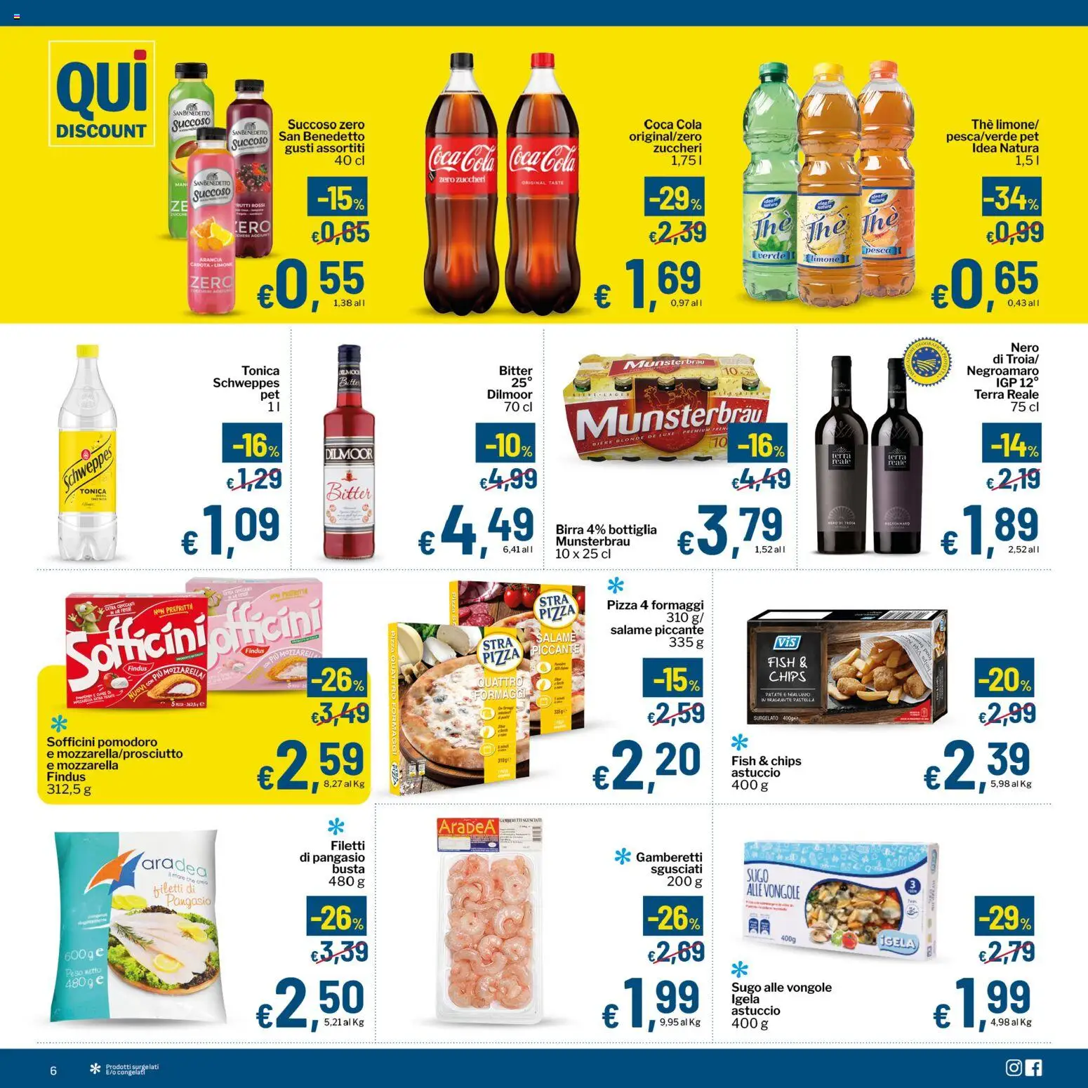 Volantino Qui Discount del 06/10/2026 | Pagina: 6 | Prodotti: Vongole, Carota, Astuccio, Terra