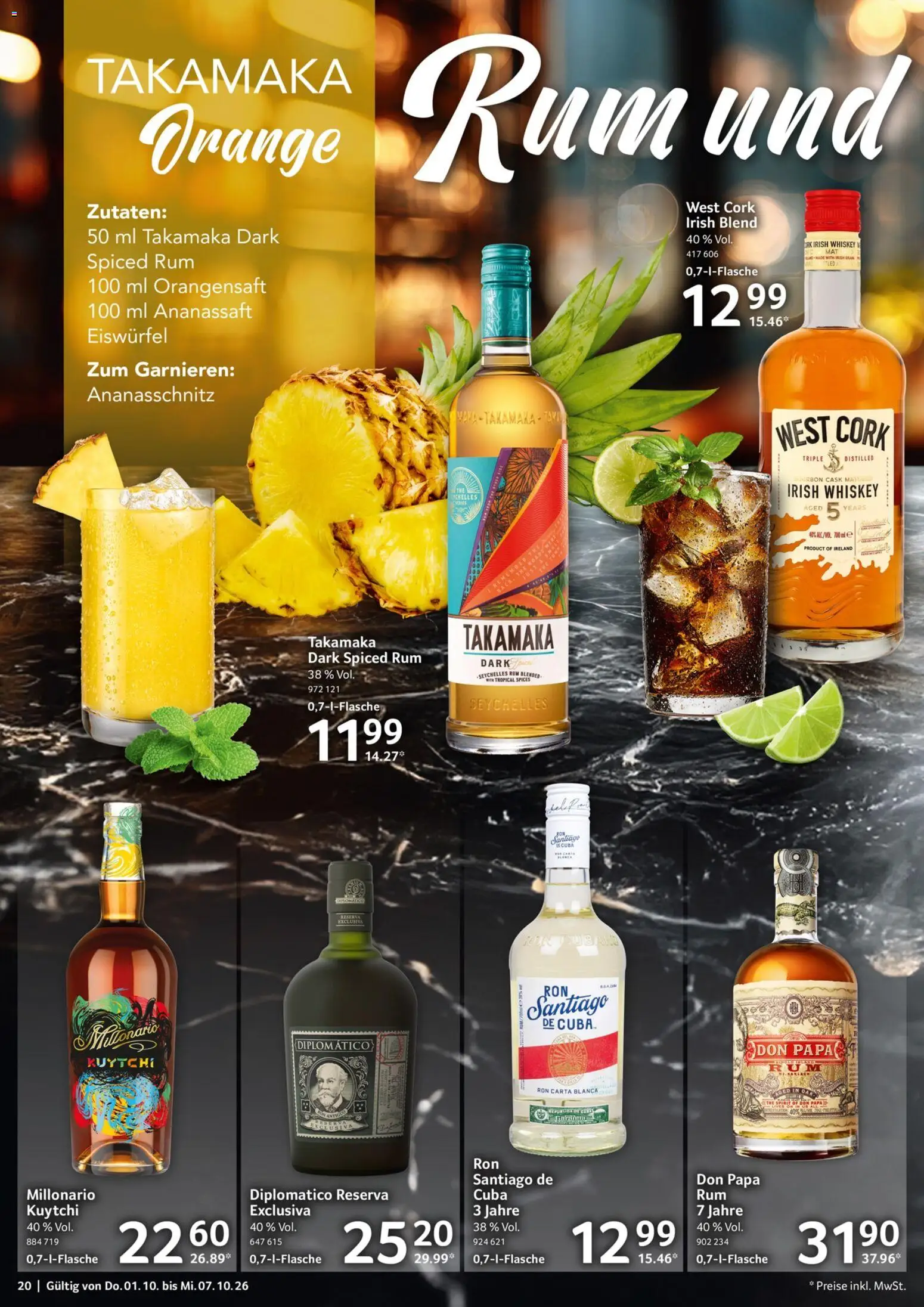 Selgros Prospekt – gültig ab 01.10.2026 | Seite: 20 | Produkte: Rum, Orangensaft, Whiskey
