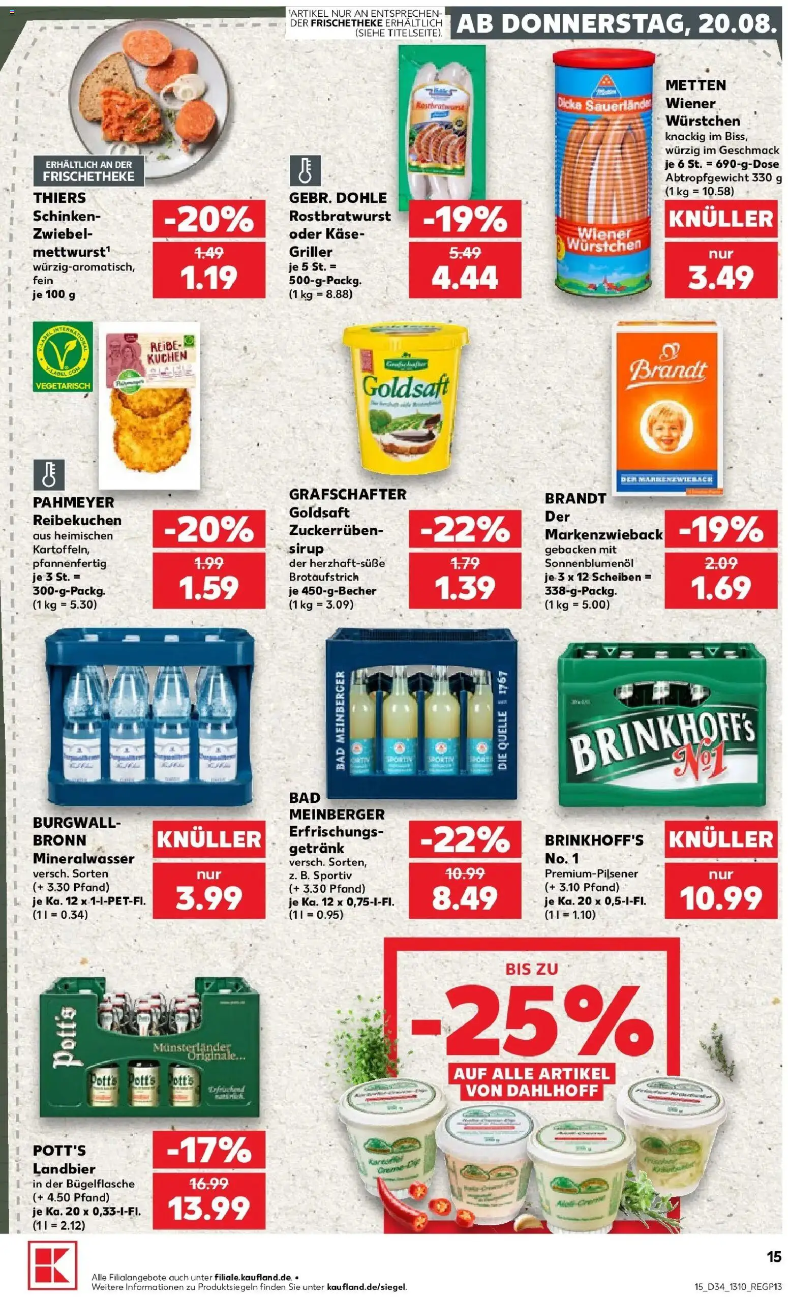 Prospekt Kaufland ab 20.08.2026 » Angebote Online zum Blättern | Seite: 15 | Produkte: Käse, Sonnenblumenol, Creme, Schinken