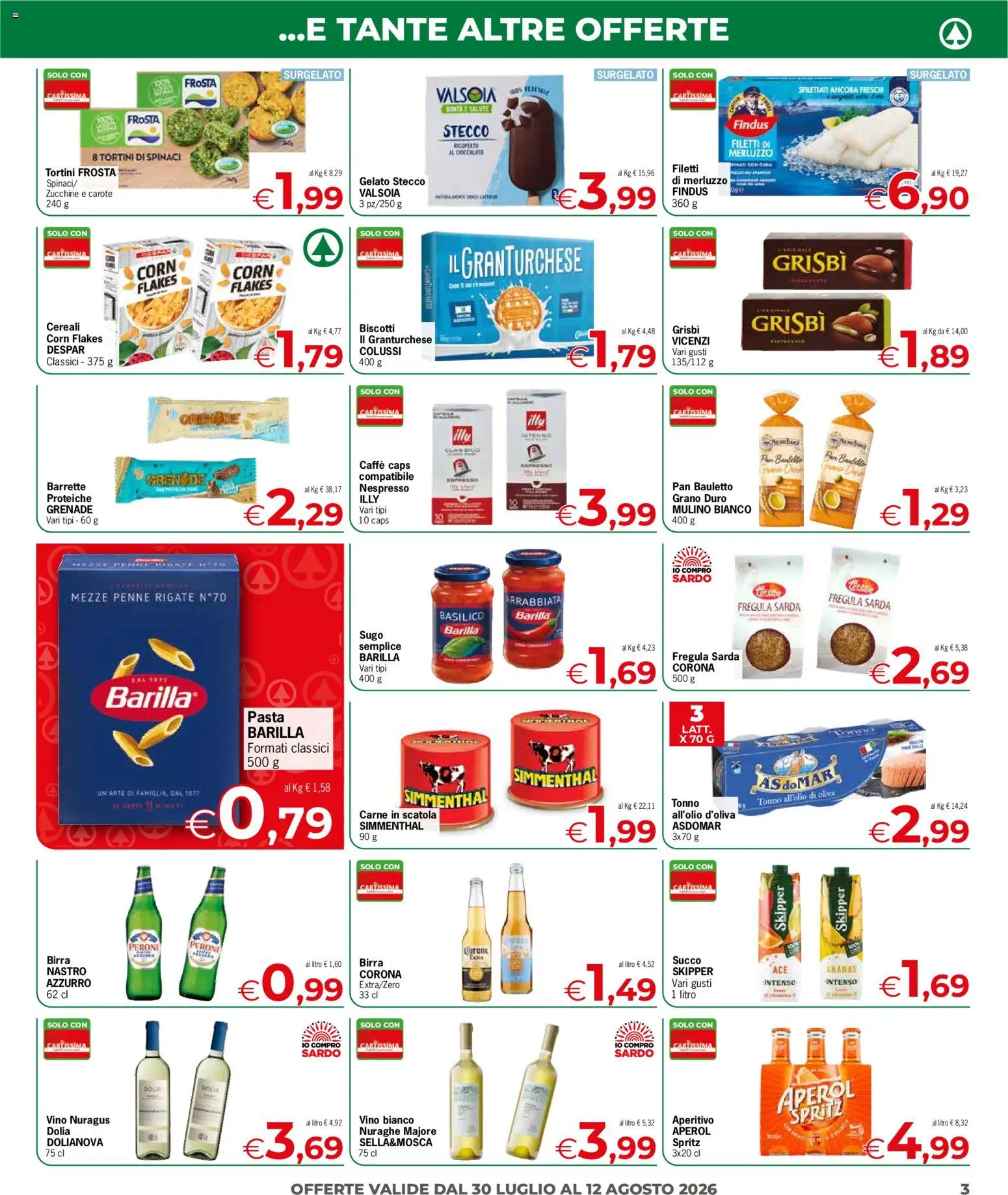 Volantino Despar del 30/07/2026 | Pagina: 3 | Prodotti: Caffè, Succo, Basilico, Sugo