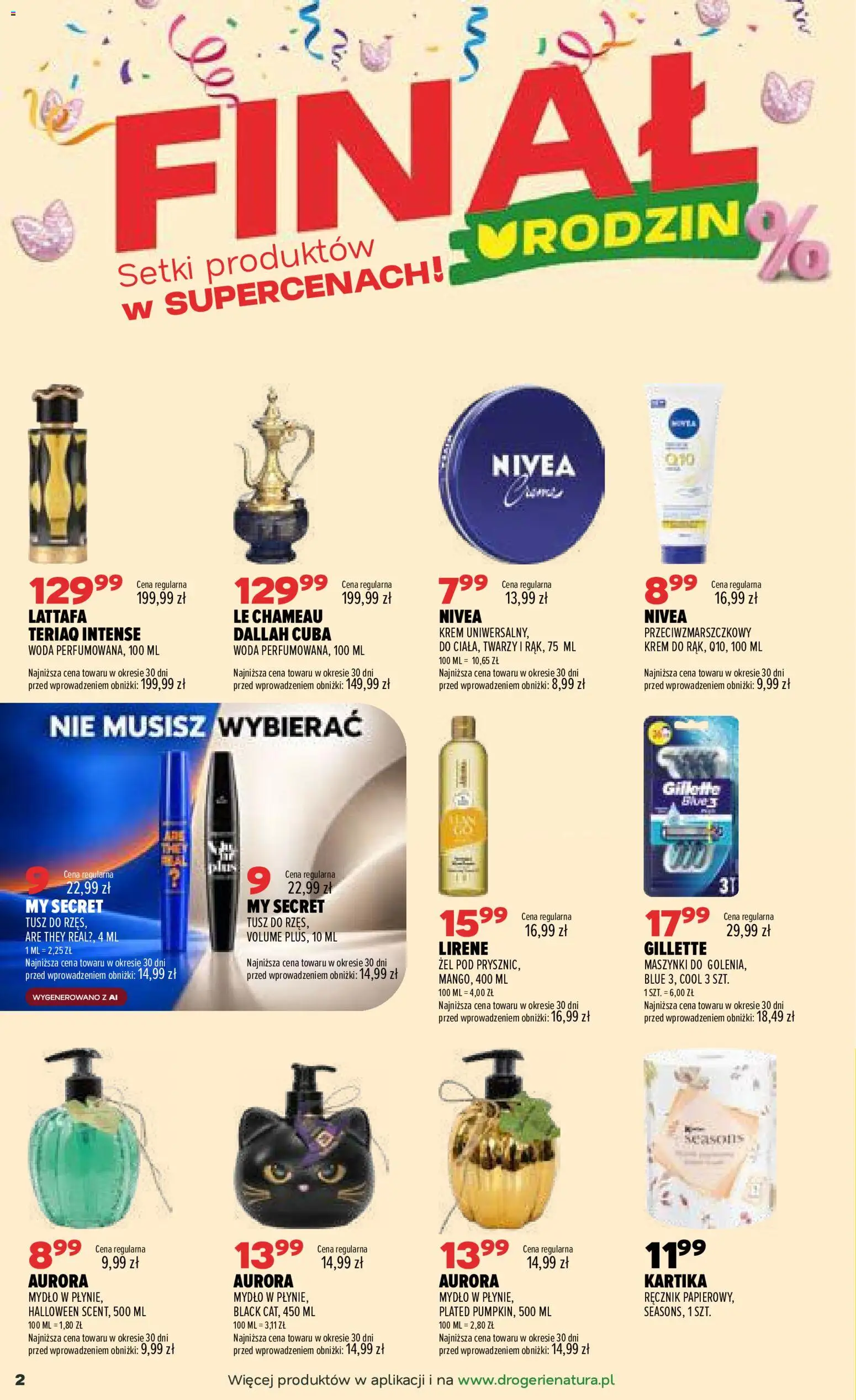 Drogerie Natura Black Friday od 15.10.2026 | Strona: 2 | Produkty: Gillette, Mydło, Krem, Woda