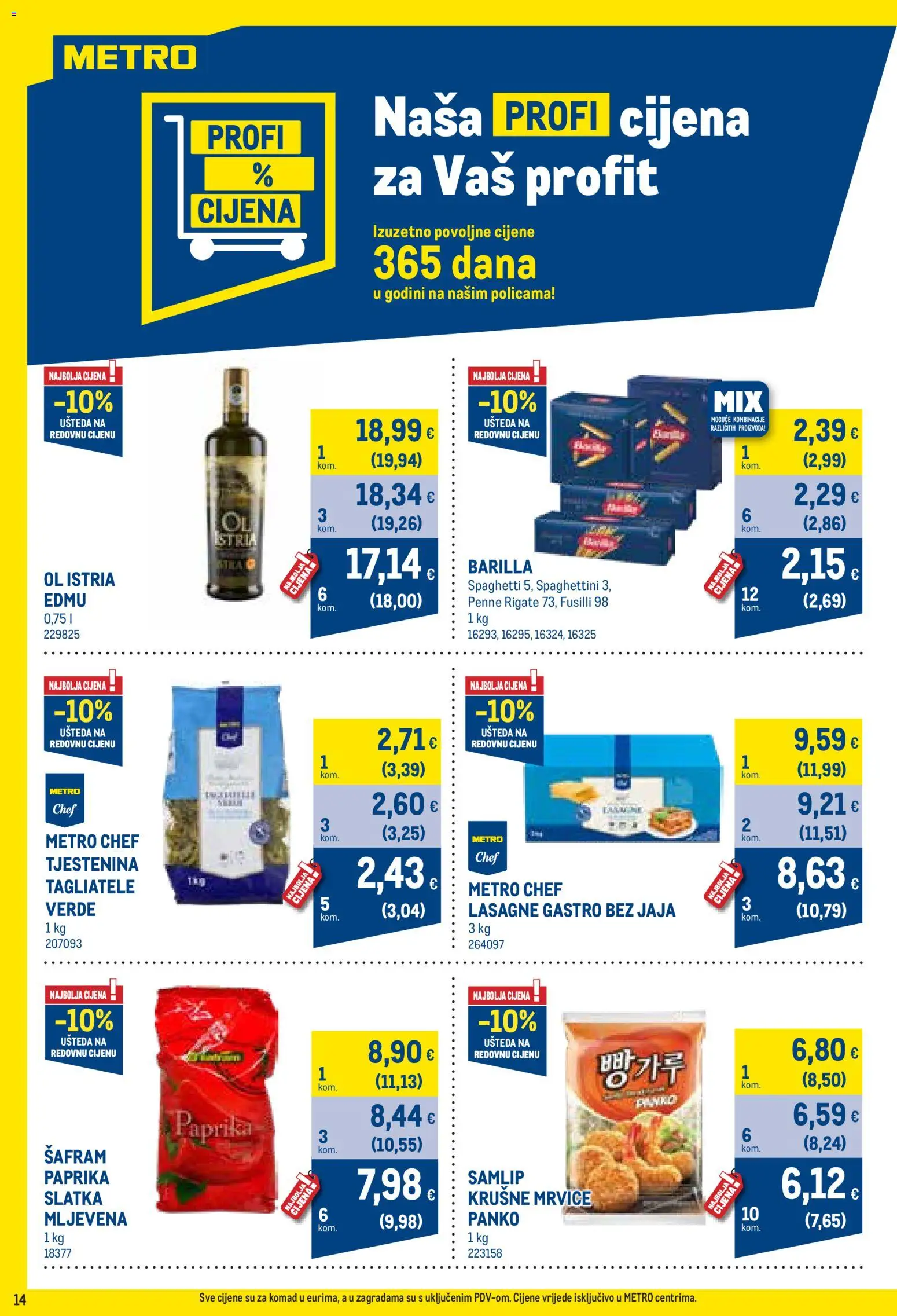 Metro katalog | vrijedi od 02.11.2026 | Stranica: 14 | Proizvodi: Krušne mrvice, Paprika, Tjestenina, Barilla