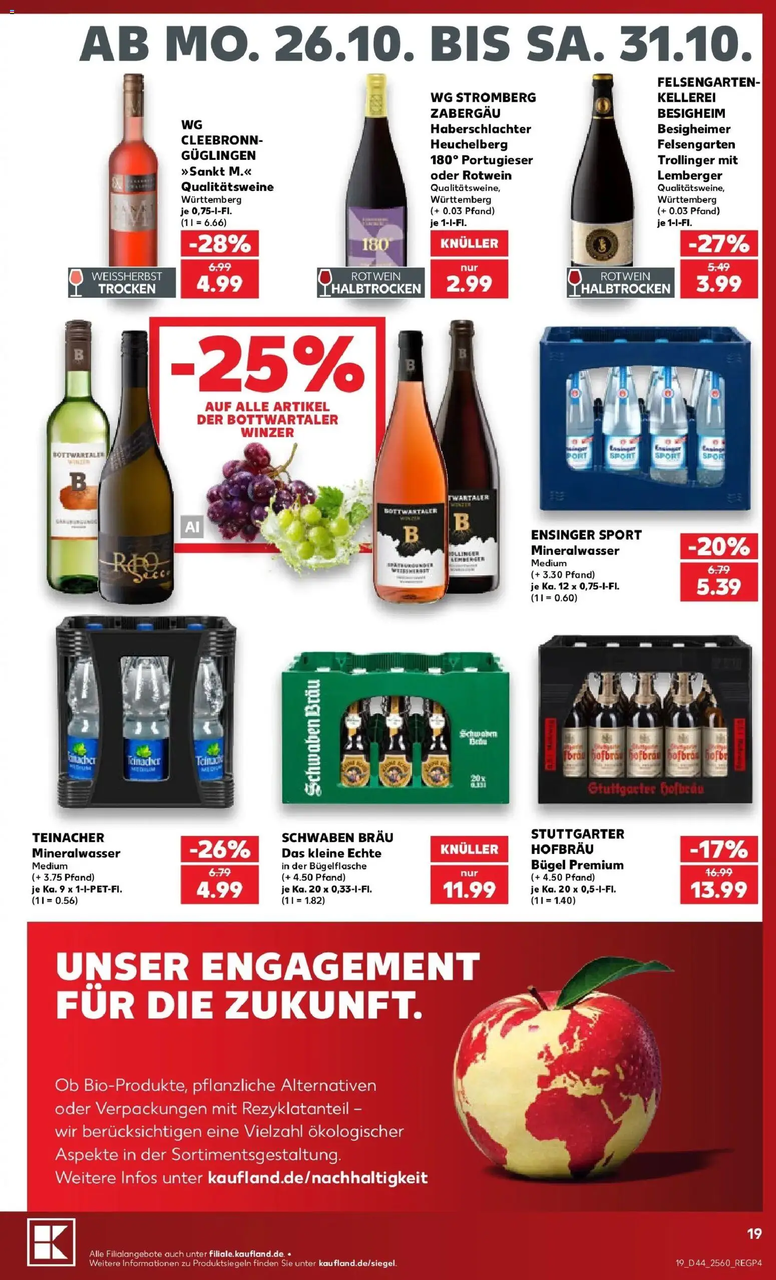 Prospekt Kaufland ab 26.10.2026 » Angebote Online zum Blättern | Seite: 23 | Produkte: Rotwein, Rotwein halbtrocken, Mineralwasser