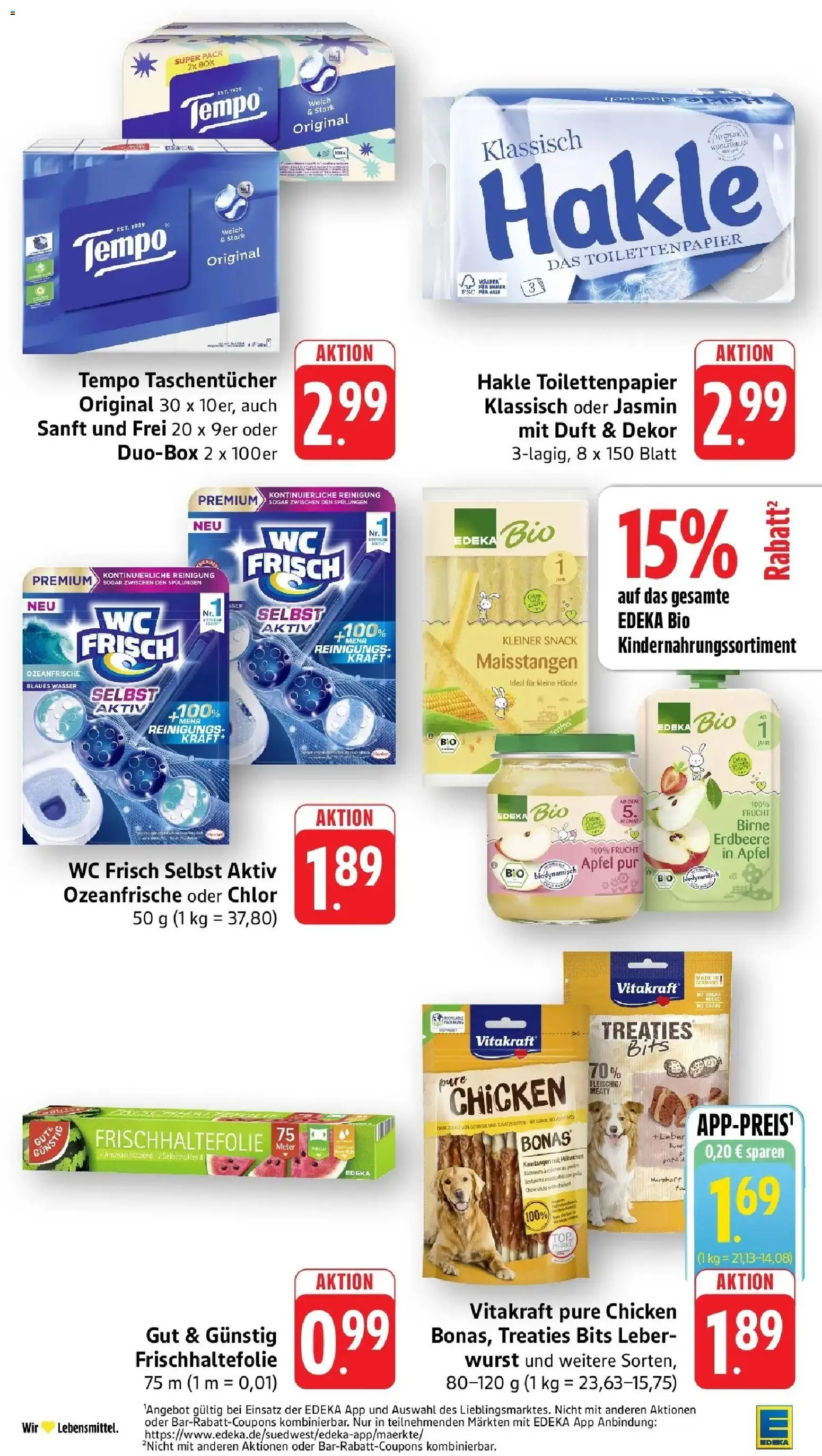 E center Prospekt Groß-Zimmern (ab 17.08.2026) zum Blättern | Seite: 35 | Produkte: Taschentücher, Box, Tempo, Wurst