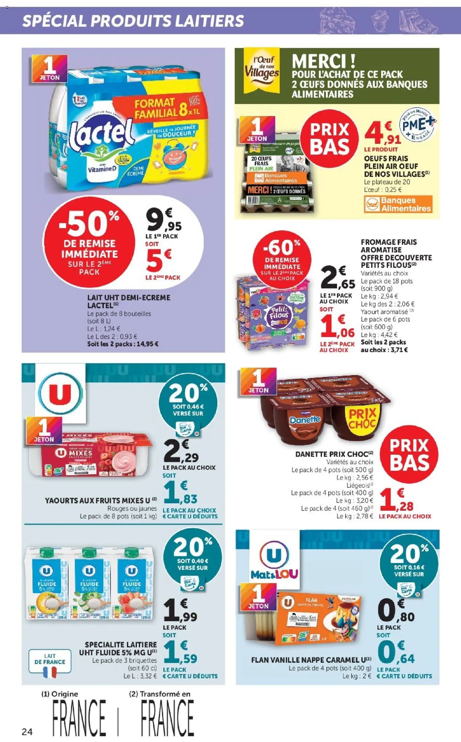 {H1} | Page: 24 | Produits: Yaourt aromatisé, Nappe, Fromage, Œufs