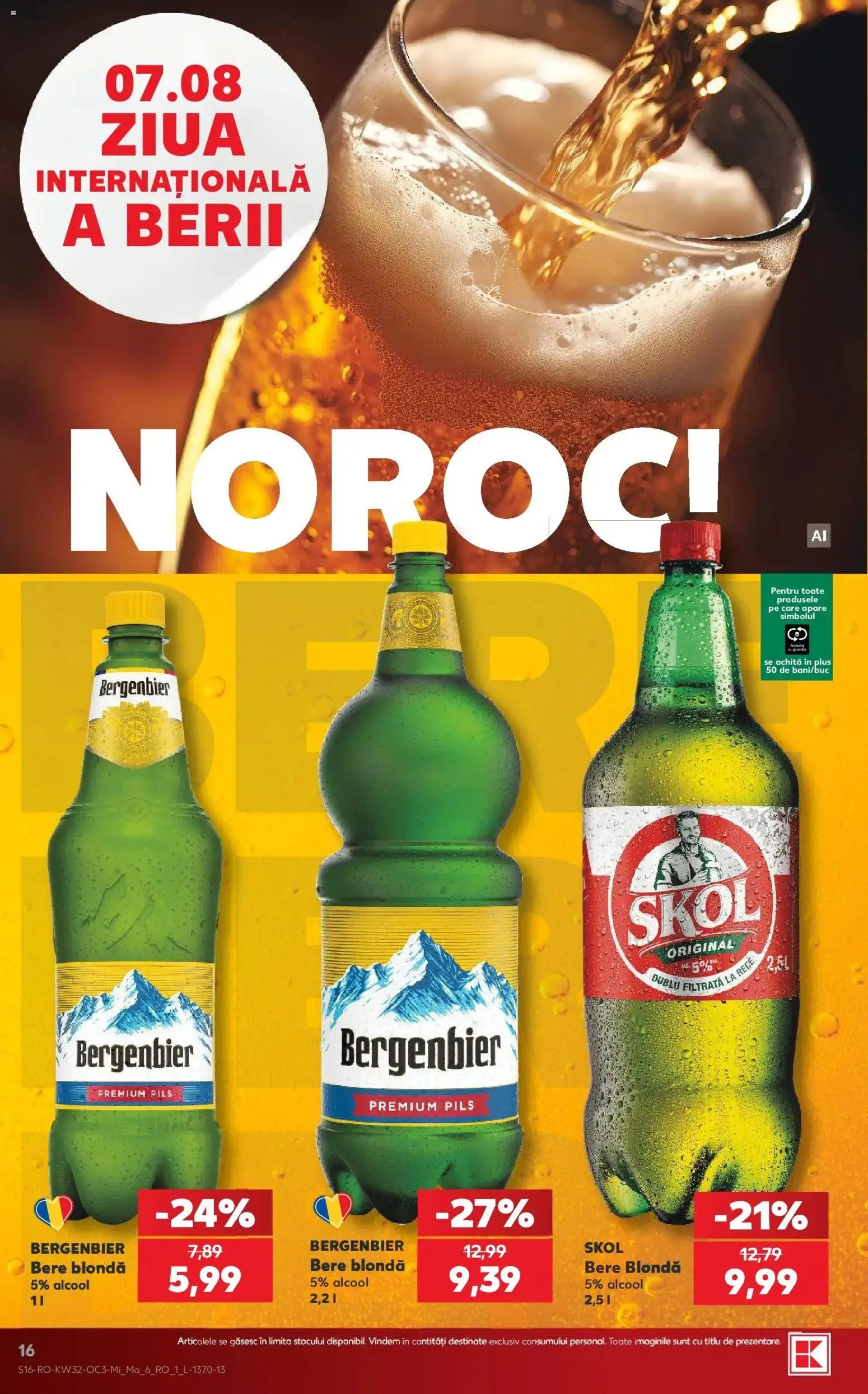 Noul catalog Kaufland – valabil de la 05.08.2026 | Pagină: 16 | Produse: Premium, Bere, Bergenbier, Plus