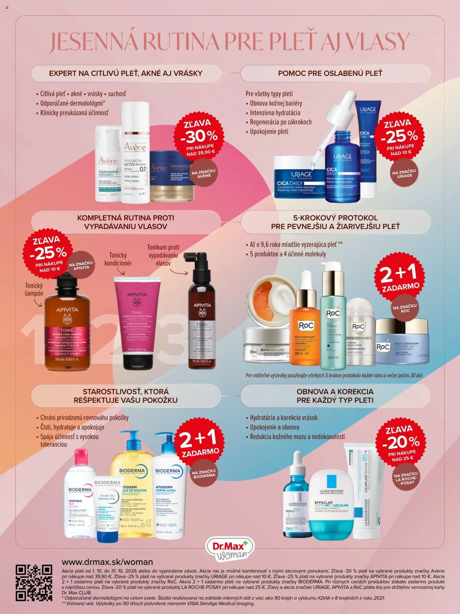 Nové Dr. Max akcie – leták je platný od 01.10.2026 | Strana: 10 | Produkty: Šampón, Kondicionér, Tonic, Bioderma