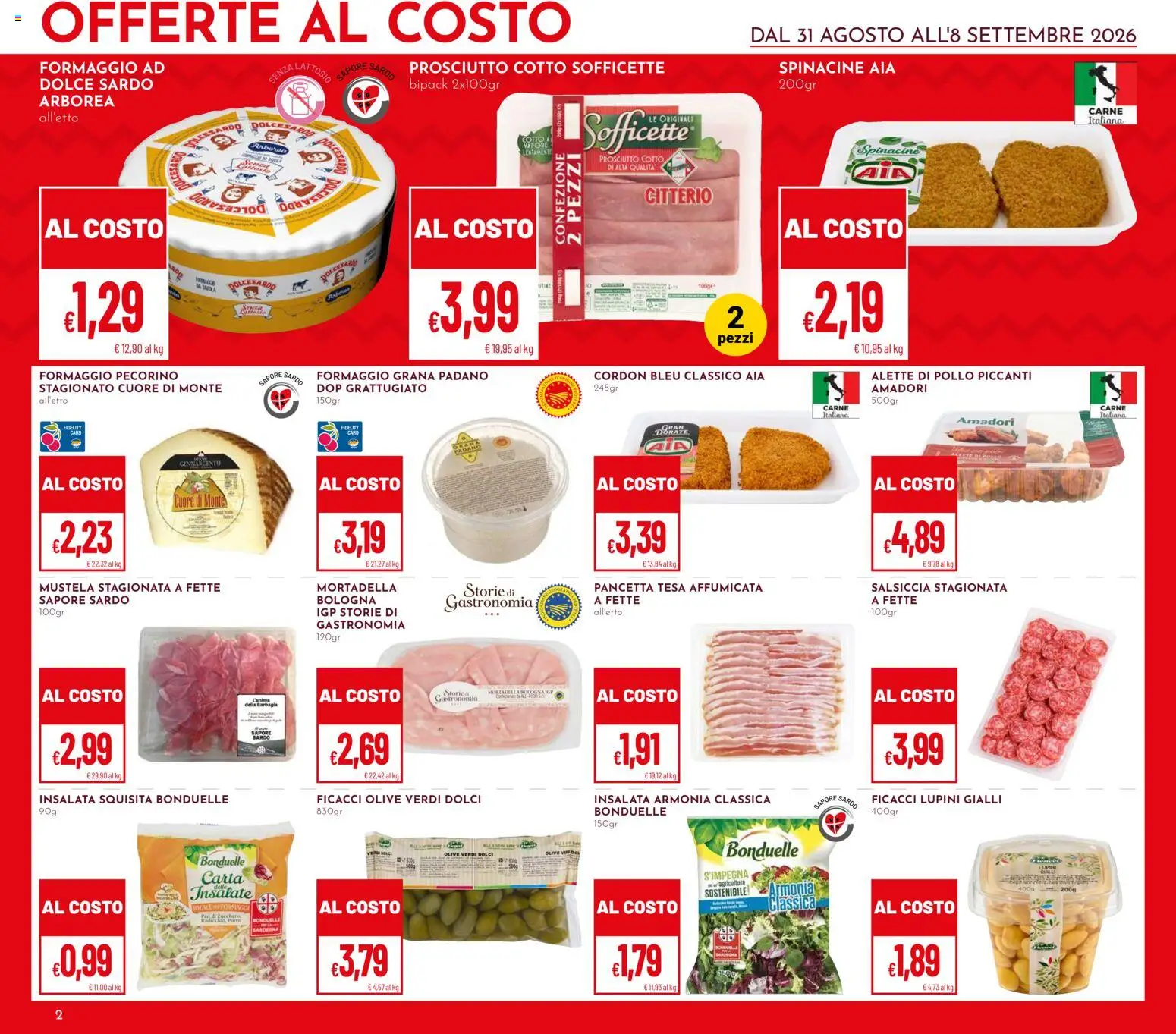 Volantino Pan del 31/08/2026 | Pagina: 2 | Prodotti: Insalata, Olive, Mortadella, Carne