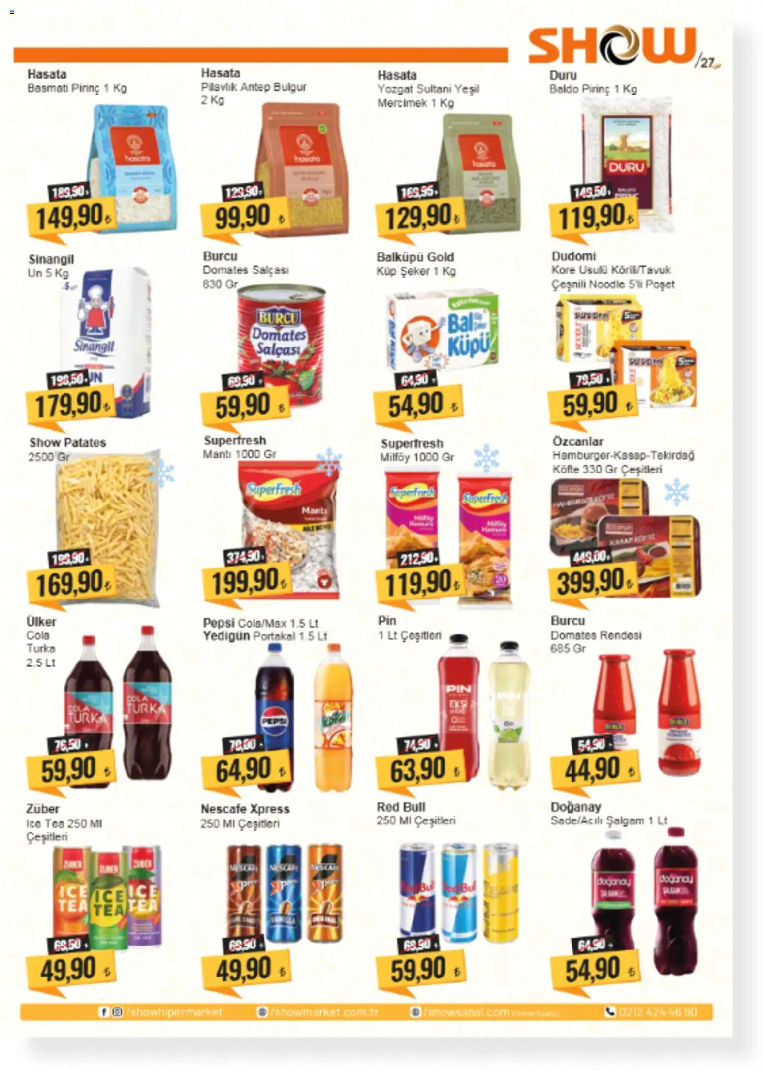 Show Market Katalog - 14 Ağustos 2026 tarihinden itibaren geçerlidir | Sayfa: 3 | Ürünler: Mercimek, Pirinç, Patates, Küp şeker