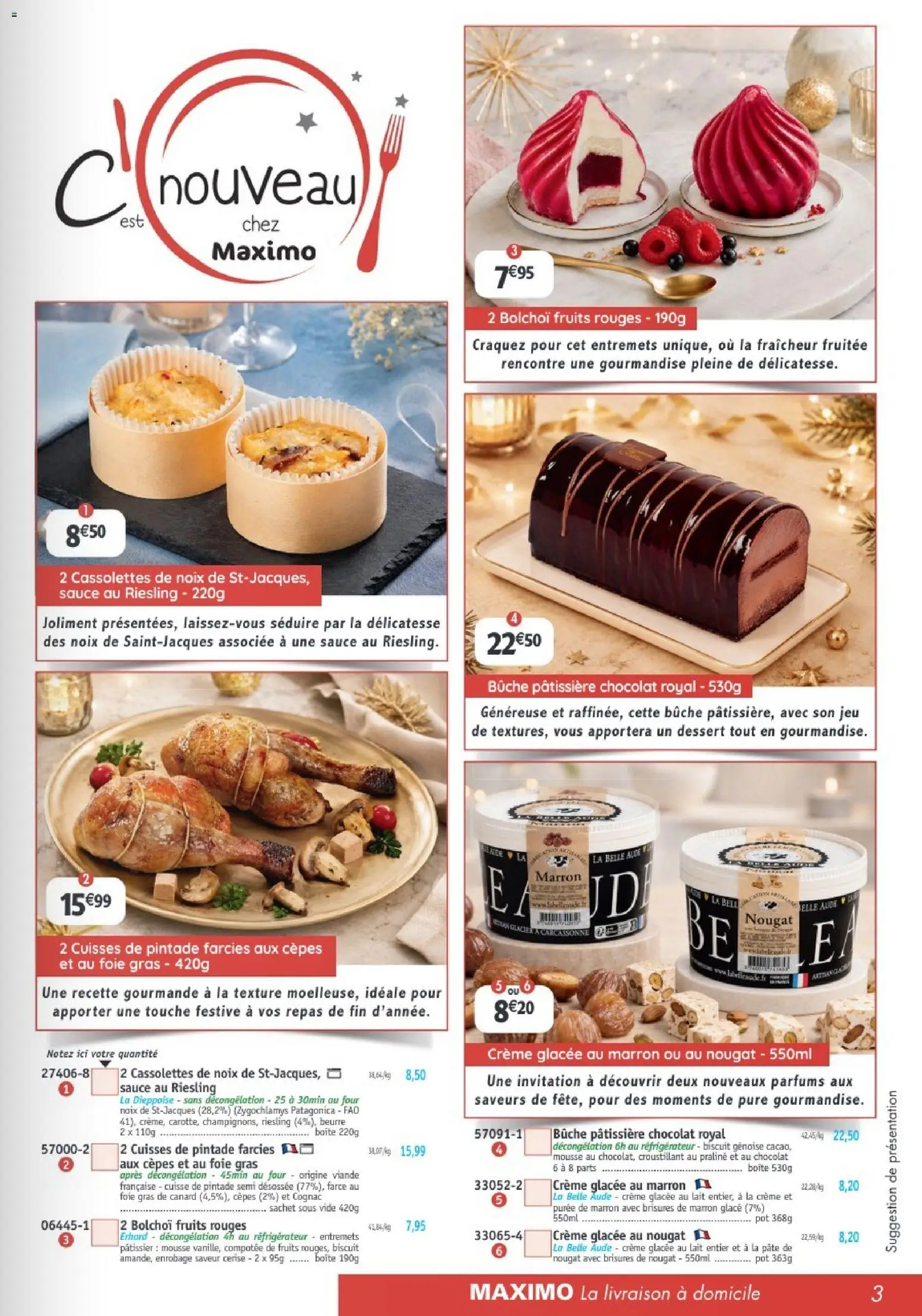 {H1} | Page: 3 | Produits: Canard, Glace, Foie Gras de Canard, Réfrigérateur