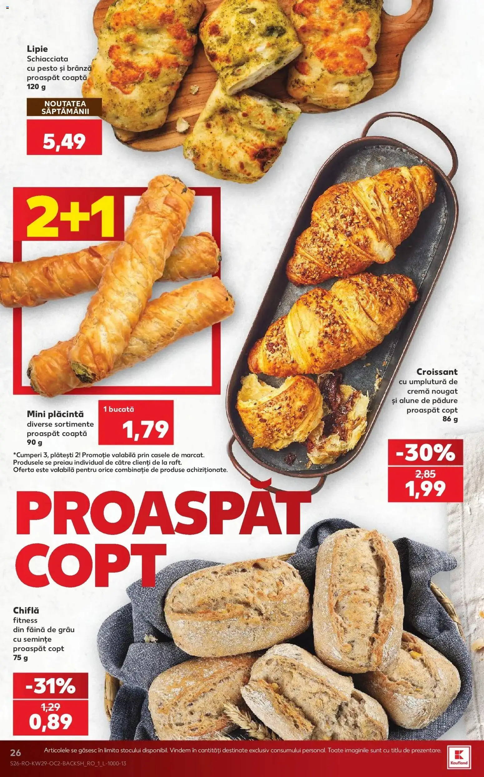 Noul catalog Kaufland – valabil de la 15.07.2026 | Pagină: 26 | Produse: Plăcintă, Chiflă, Brânză, Făină