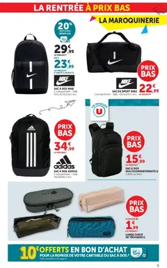 Super U - Prévisualisation de Super U - La rentrée à prix bas valide à partir de 15/07/2026 | Page: 5 | Produits: Sac, Cartable, Sac à dos