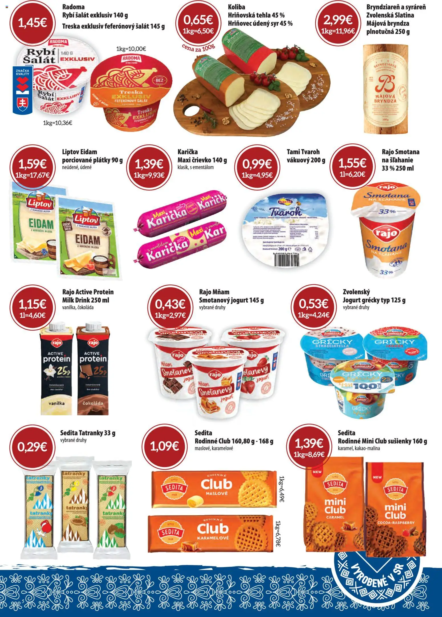 Nové CBA Verex akcie – leták je platný od 07.05.2026 | Strana: 5 | Produkty: Jogurt, Eidam, Bryndza, Čokoláda
