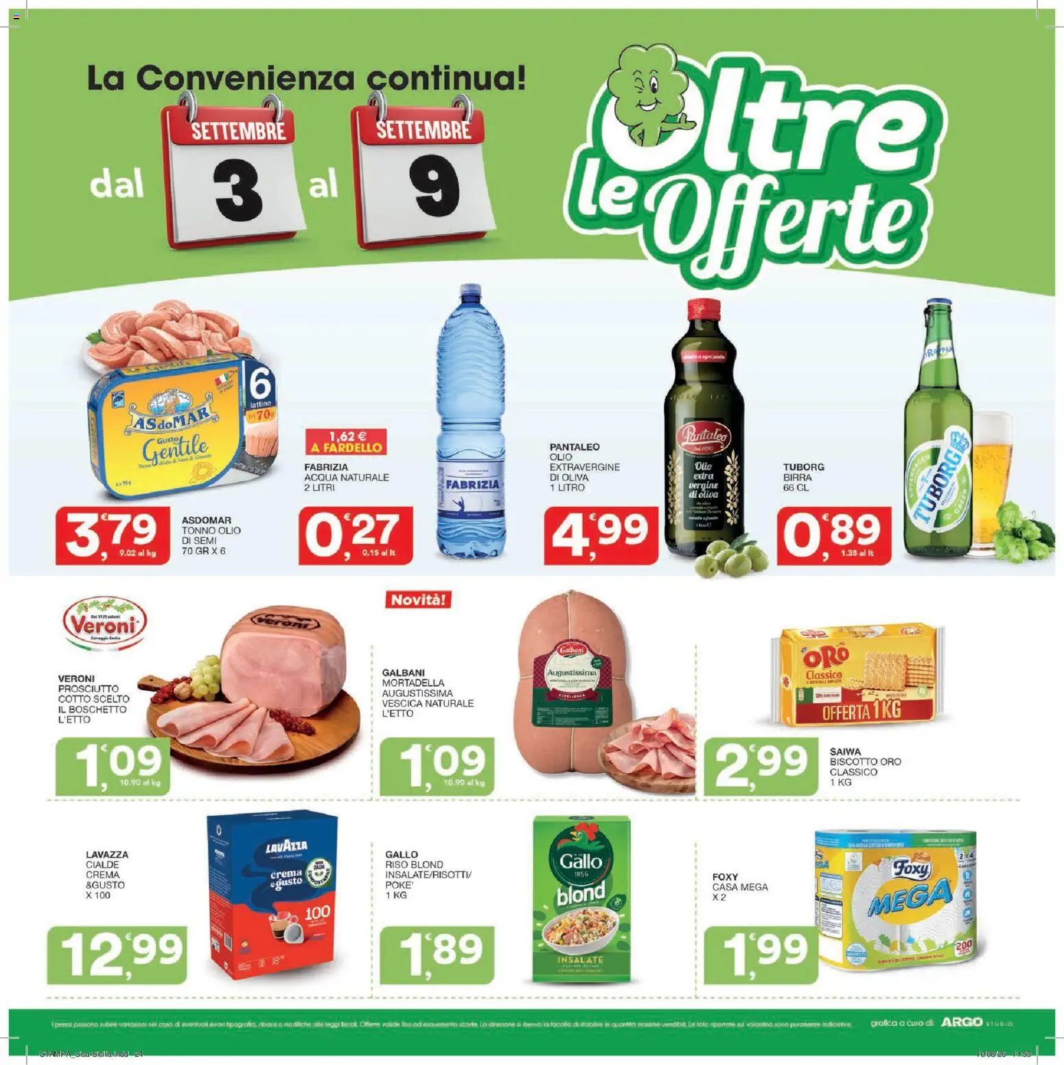 Volantino SISA del 27/08/2026 | Pagina: 24 | Prodotti: Prosciutto Cotto, Acqua, Prosciutto, Cialde