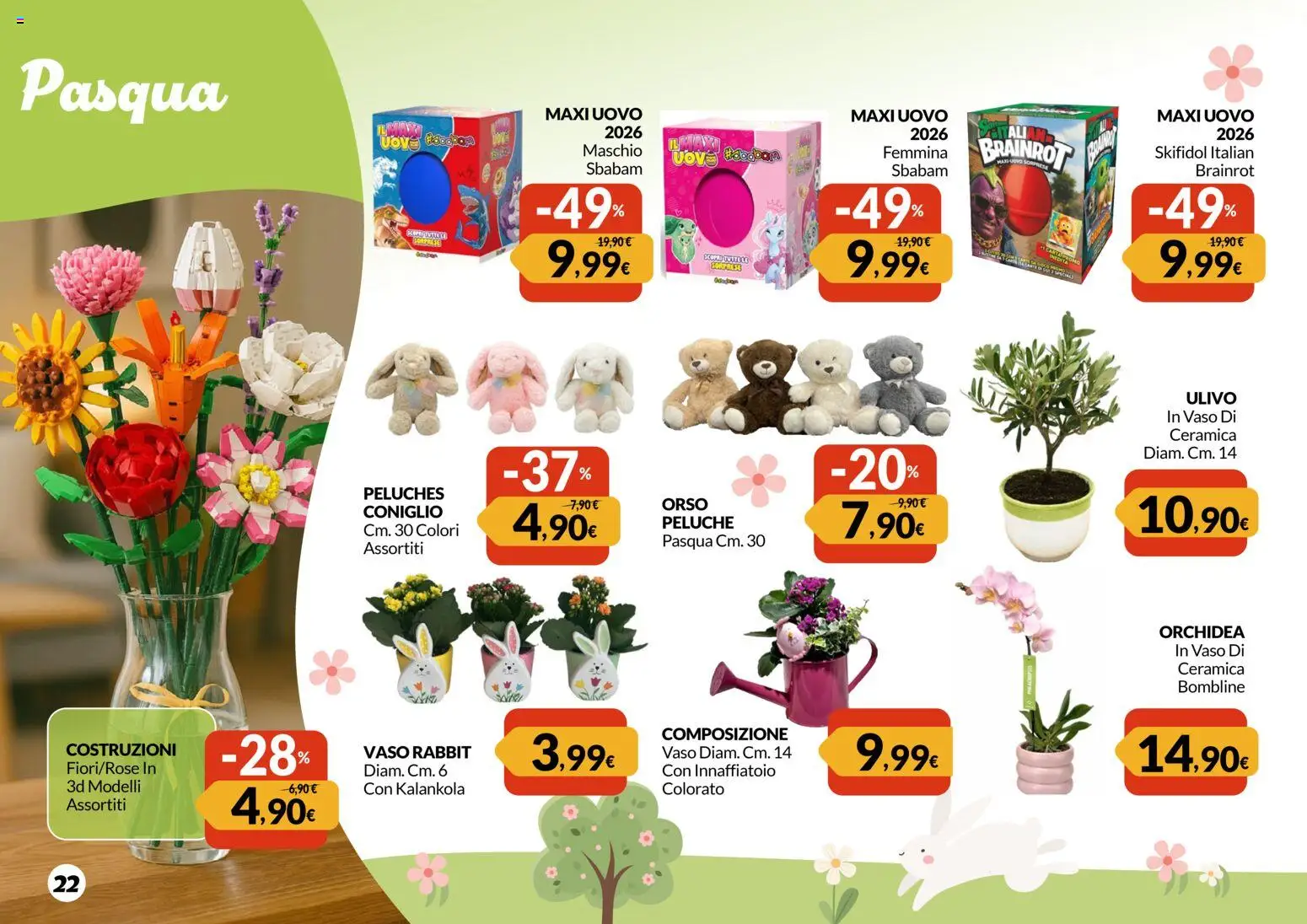 Volantino Galassia del 12.03.2026 | Pagina: 22 | Prodotti: Peluche, Orchidea, Vaso