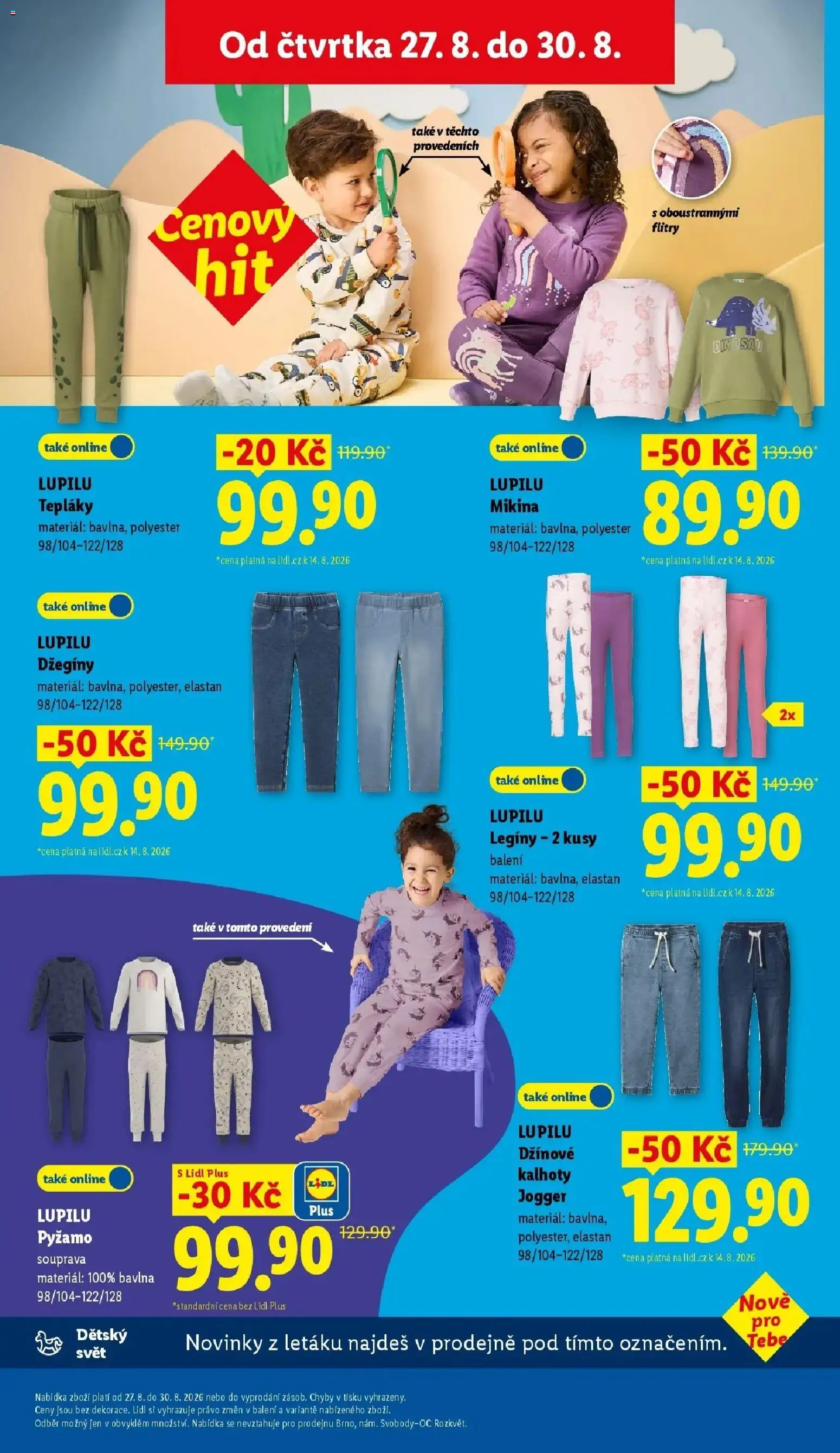Lidl leták od 24.08.2026 - Nový akční leták | Strana: 25 | Produkty: Mikina, Pyžamo, Legíny, Tepláky