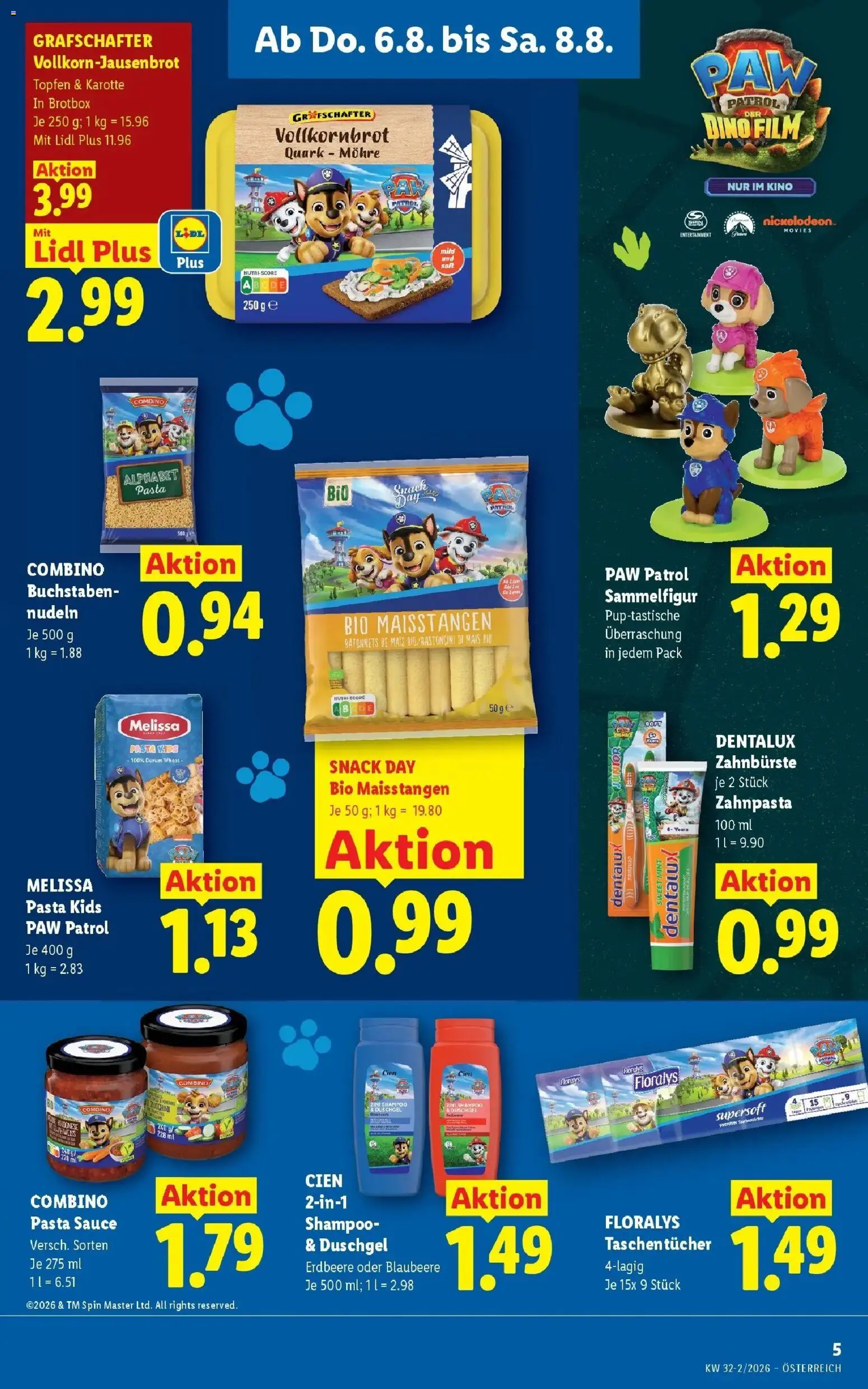 Lidl Flugblatt - Jenbach, Eferding, Dornbirn ab 06.08.2026 - Angebote ab donnerstag | Seite: 7 | Produkte: Mais, Shampoo, Duschgel, Zahnpasta