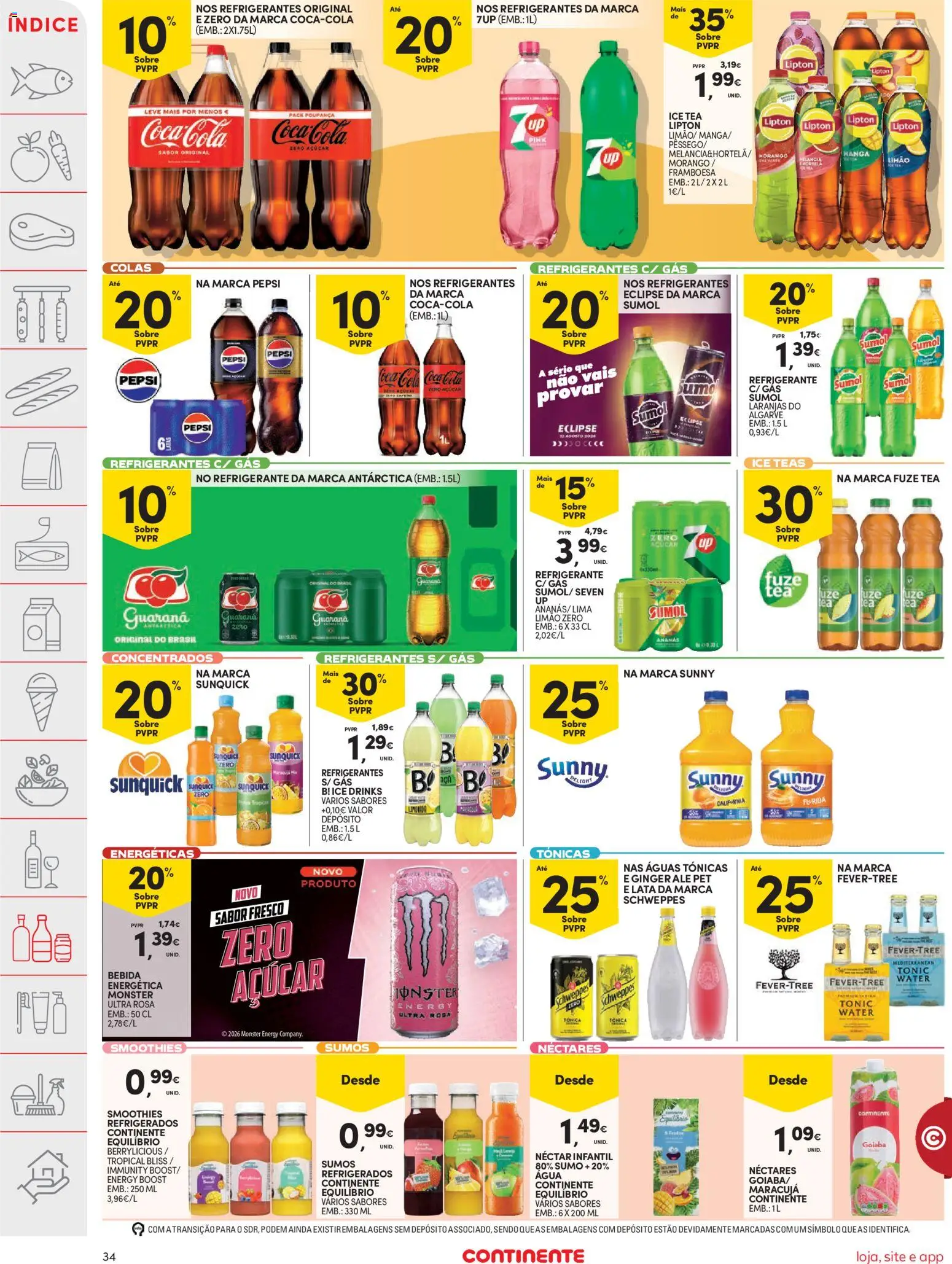 Continente folheto │ válido de 26.05.2026 | Página: 34 | Produtos: Sumo, Laranjas, Coca-cola, Soda