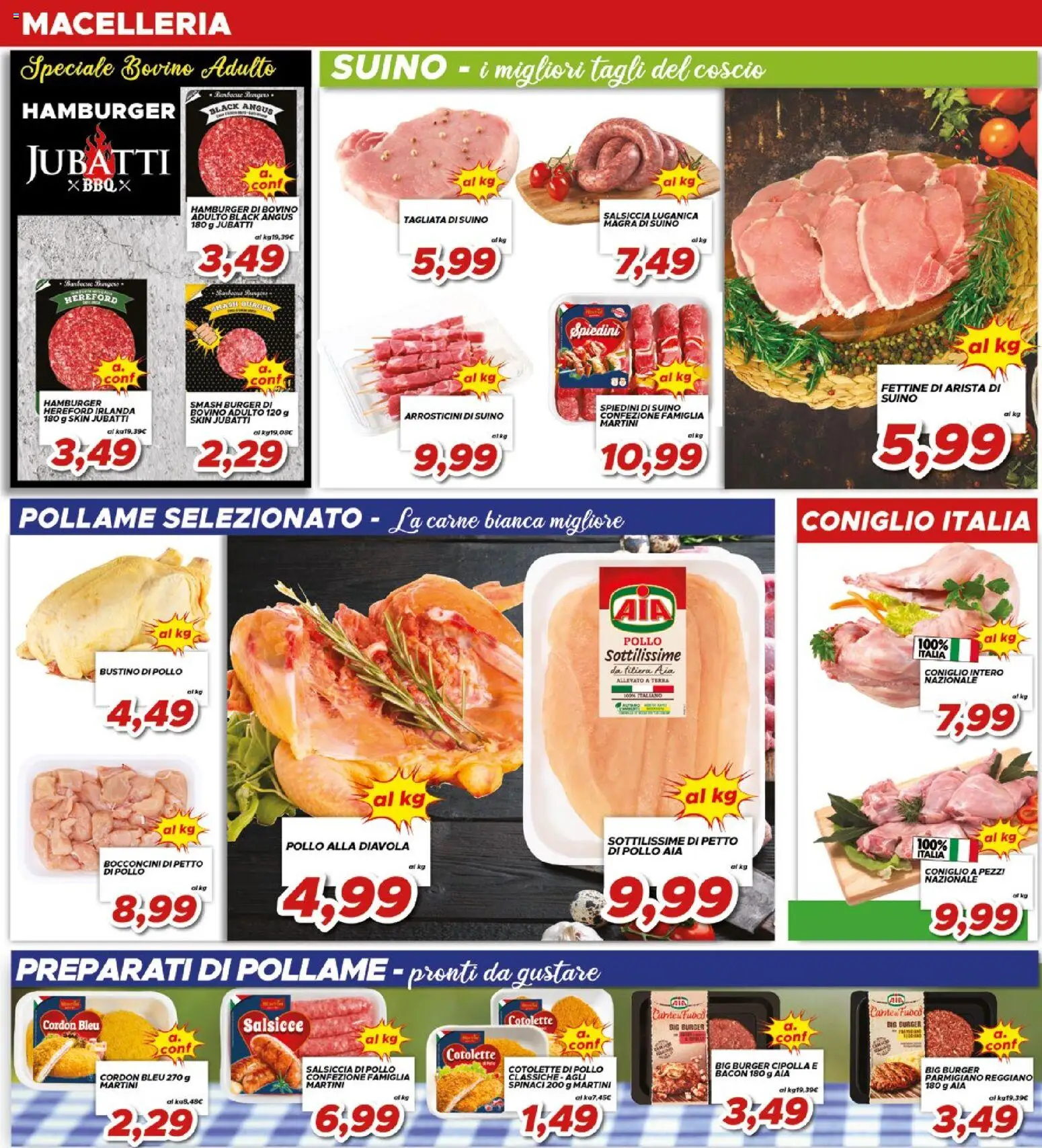 Volantino Ma Supermercati del 10.06.2026 | Pagina: 10 | Prodotti: Pollo, Spinaci, Parmigiano, Arrosticini