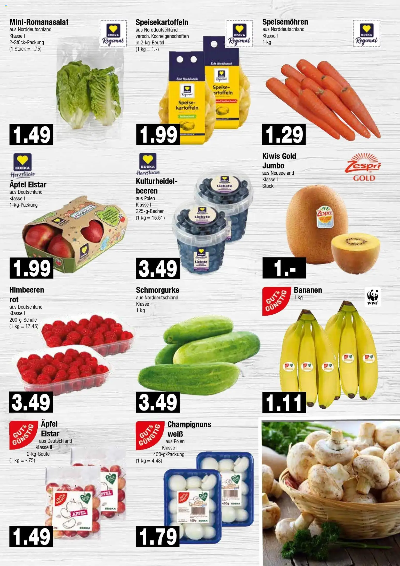 Edeka Prospekt Hamburg (ab 07.09.2026) » Angebote Online | Seite: 3 | Produkte: Himbeeren, Bananen, Champignons, Kartoffeln