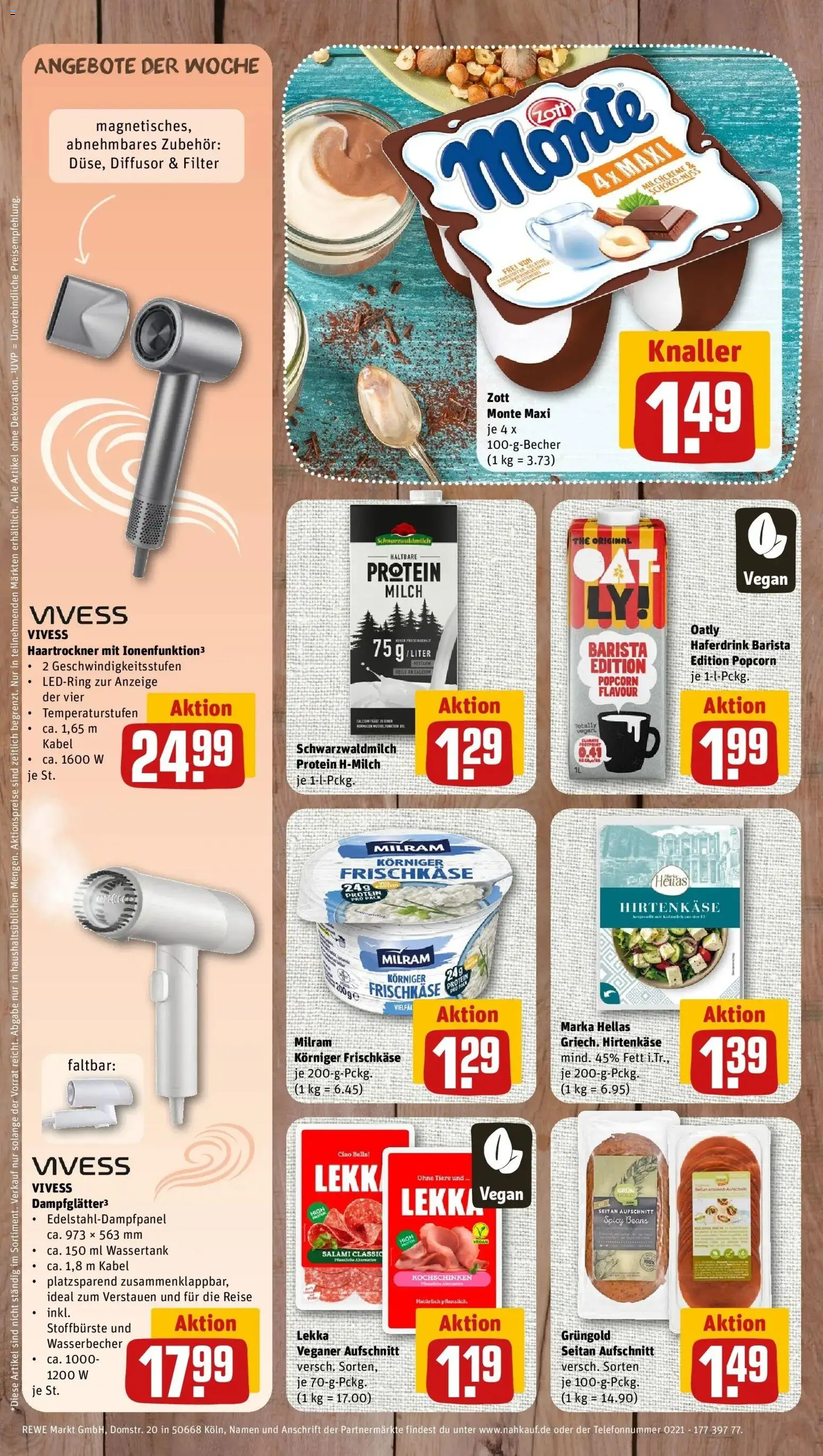 REWE Prospekt ab 05.10.2026 zum Blättern » Angebote | Seite: 8 | Produkte: Milram, Oatly, Salami, Popcorn