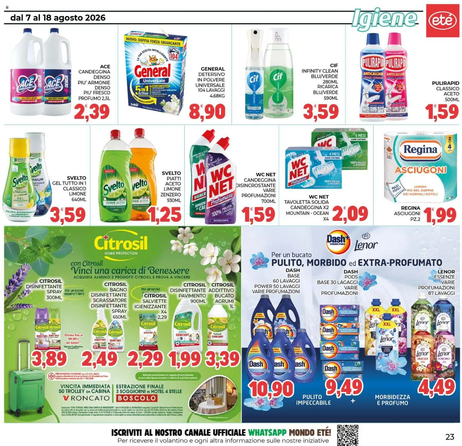 Volantino Eté del 07/08/2026 | Pagina: 23 | Prodotti: Piatti, Lavastoviglie, Ingredienti, WC