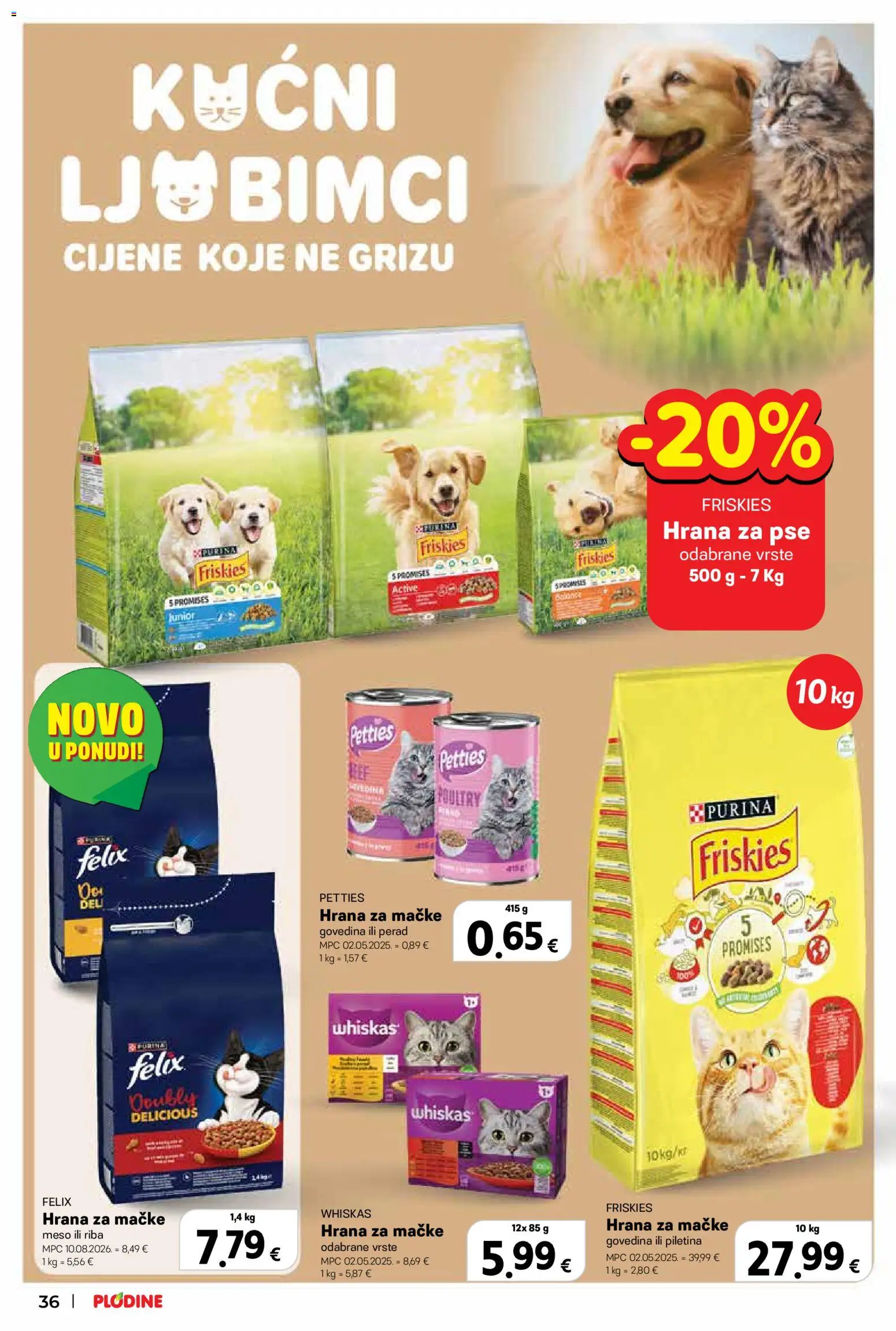 Plodine katalog | vrijedi od 02.09.2026 | Stranica: 36 | Proizvodi: Whiskas, Meso, Govedina, Perad
