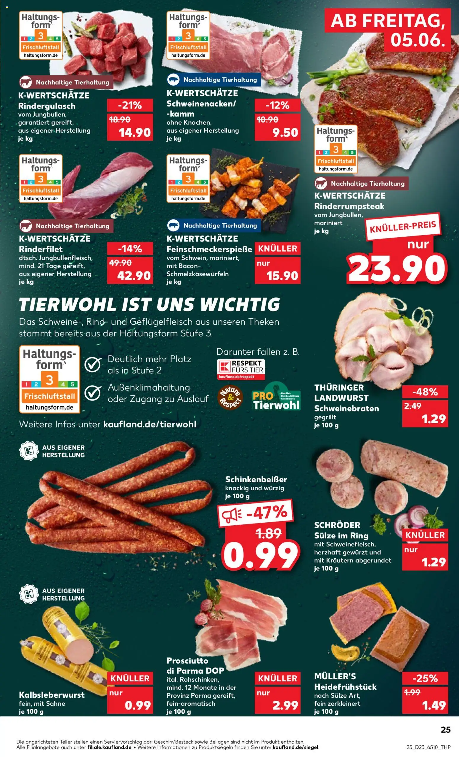 Kaufland Prospekt Köln – gültig ab 04.06.2026 | Seite: 25 | Produkte: Rindergulasch, Rinderfilet, Sahne