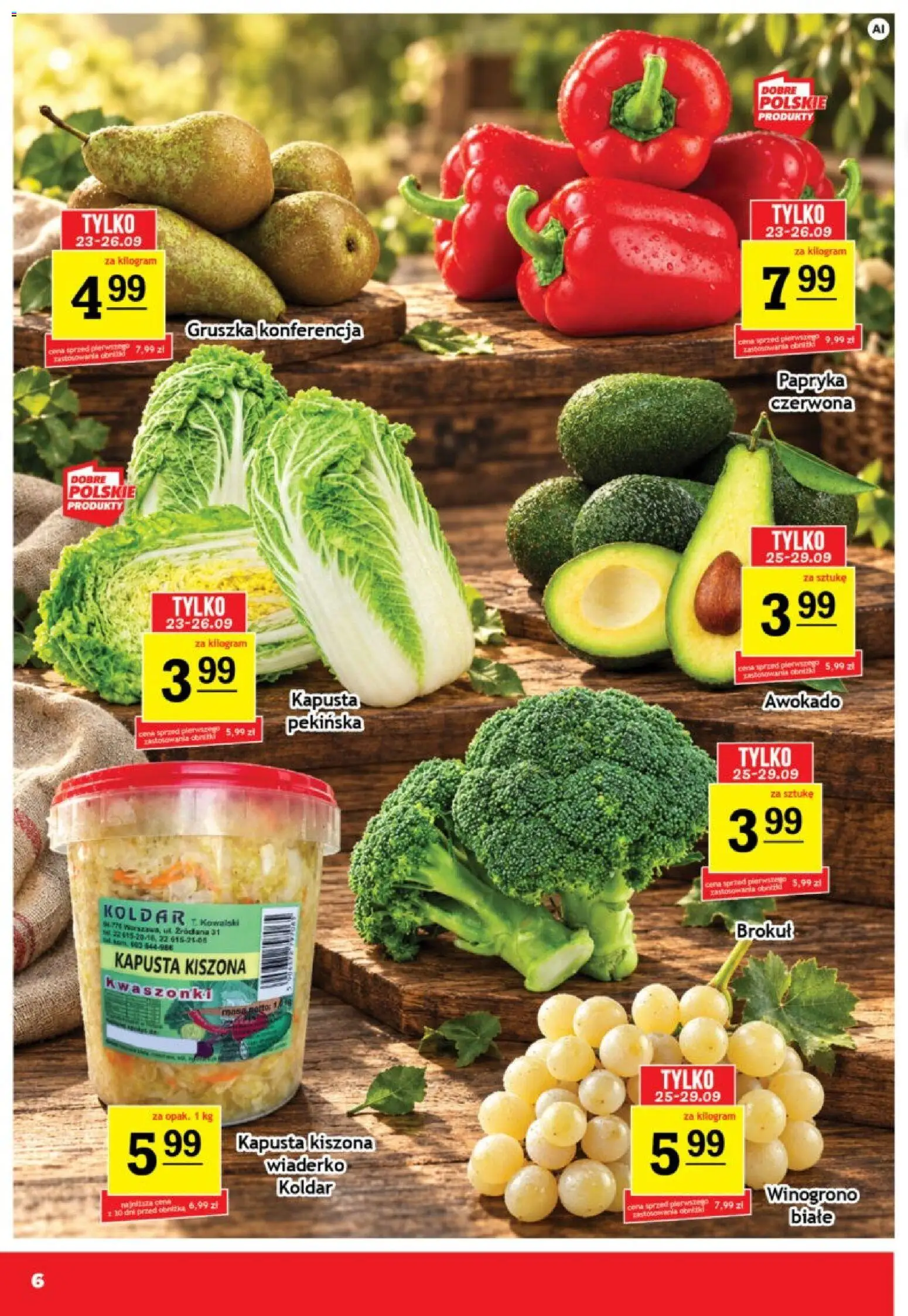 Gram Market gazetka od 23.09.2026 | Strona: 6 | Produkty: Kapusta, Kapusta pekińska, Winogrono, Papryka czerwona