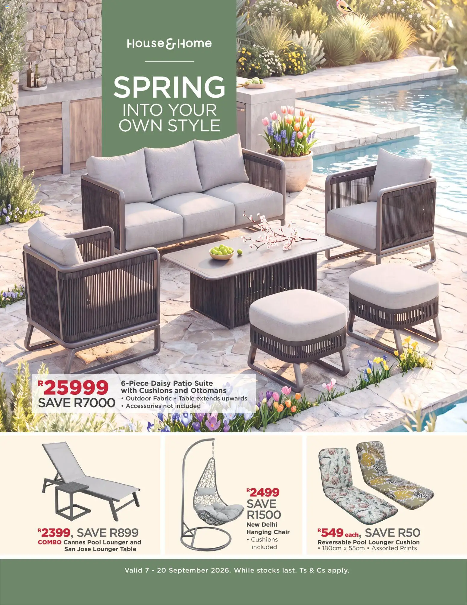 New House and Home catalogue – valid from 07/09/2026 | Page: 1 | Products: Cushion, Table, Chair