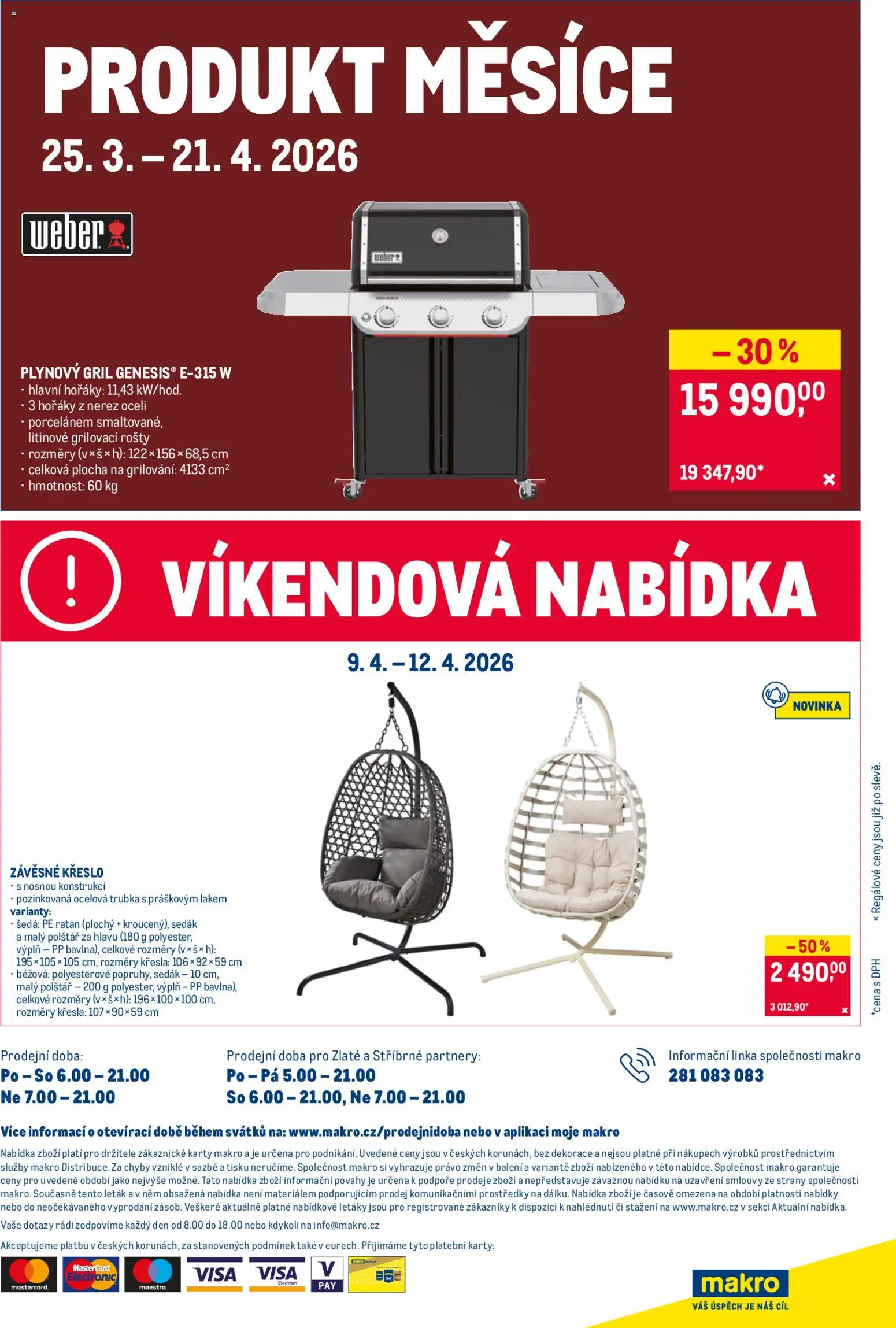 Makro leták - Nepotravinové zboží od 08.04.2026 | Strana: 11 | Produkty: Křesla, Gril, Karty, Dekorace