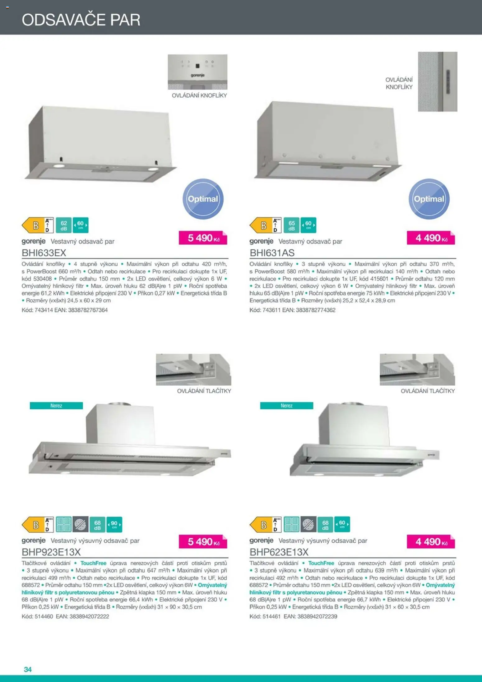 XXXLutz leták - Gorenje 2026 od 01.05.2026 | Strana: 34 | Produkty: Odsavač par, LED